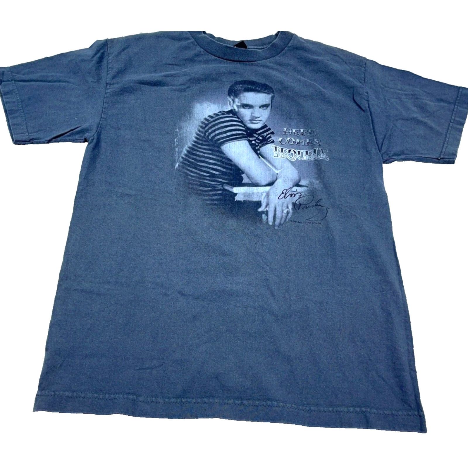 Vintage VINTAGE Graceland Elvis Presley Shirt Men M Gray Band Tee 90s Retro Rock Hipster Music Grunge USA Modern Short Sleeve Crew Neck T-Shirt Size US M / EU 48-50 / 2 - 2 Thumbnail