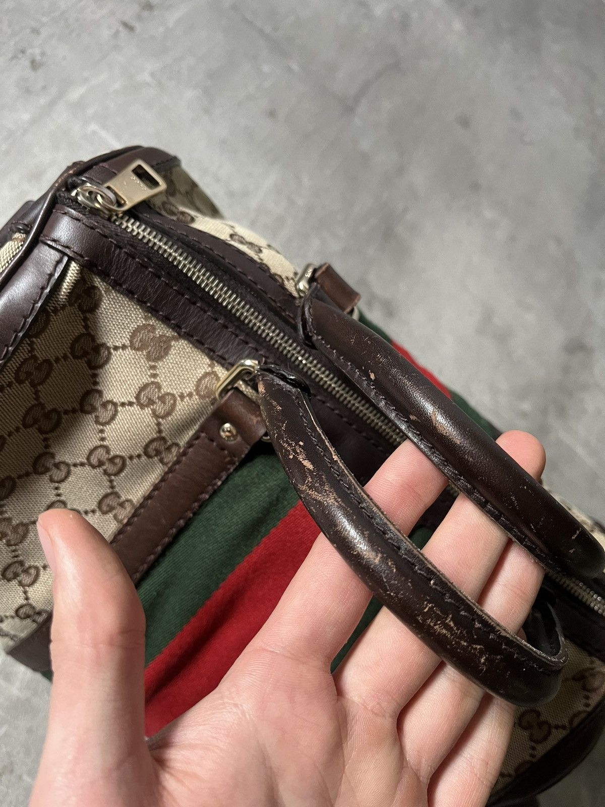 Gucci Vintage Gucci Boston bag leather beige brown Size ONE SIZE - 4 Thumbnail