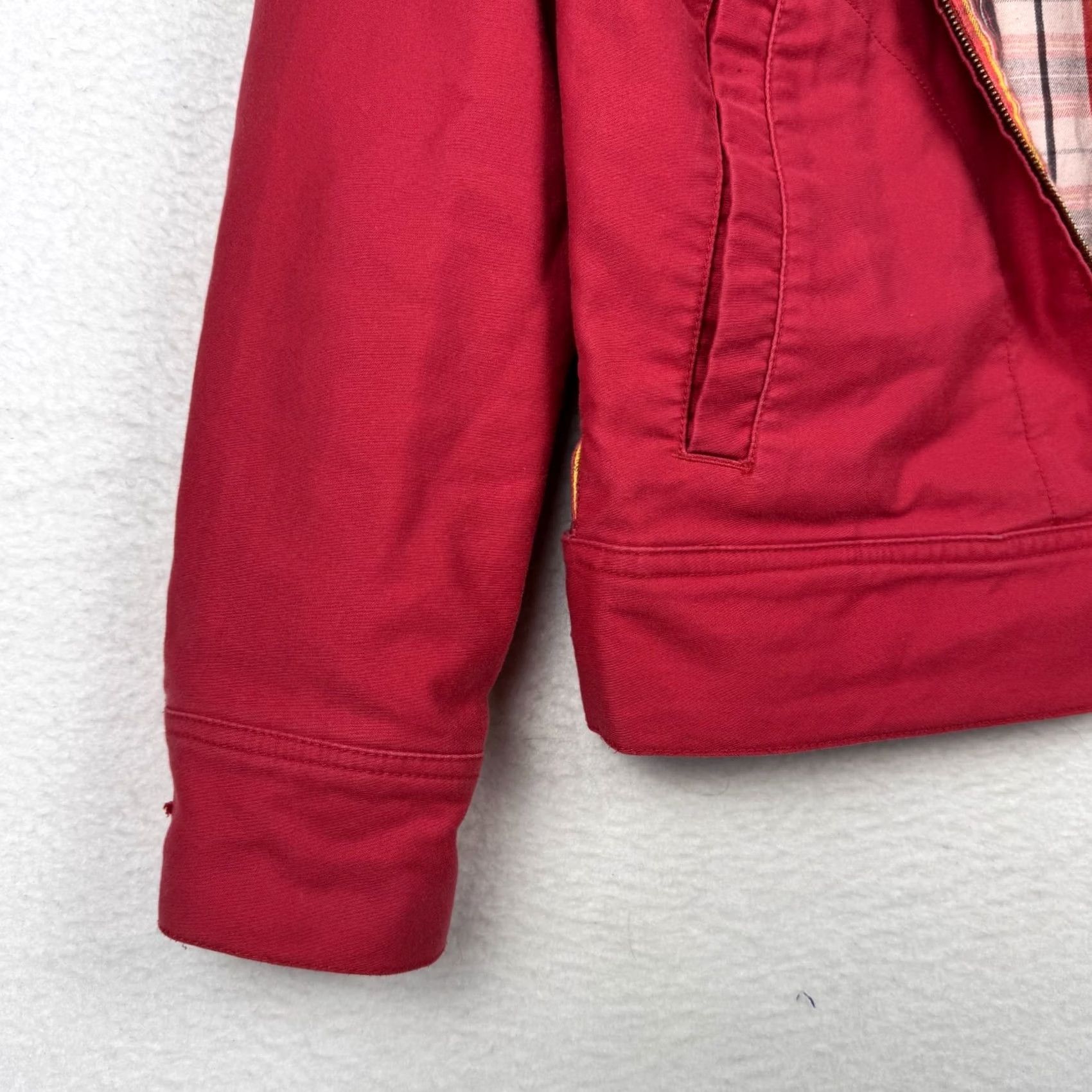 Lee VINTAGE Lee Riders Women's Small Pink/Faded Red Full Zip Flannel Lined Jacket Size S / US 4 / IT 40 - 2 Thumbnail