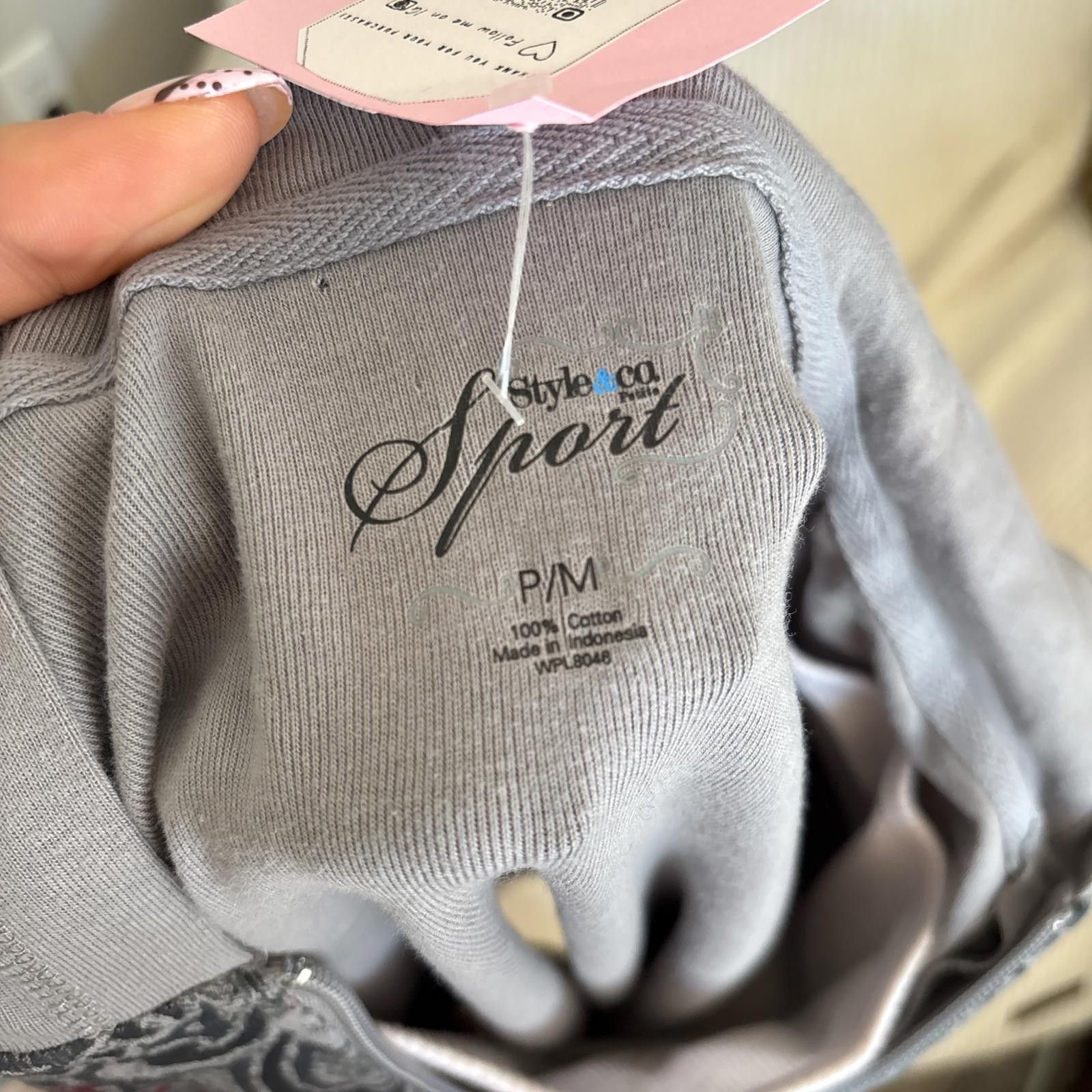 Style & Co y2k layered grunge floral quarter zip hoodie Size M / US 6-8 / IT 42-44 - 6 Thumbnail