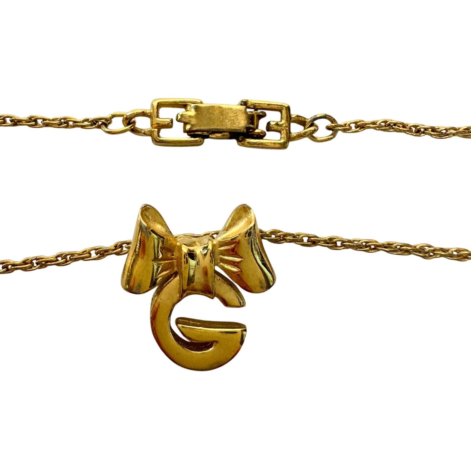 Givenchy Givenchy G with Big Bow Gold Plated Necklace Size ONE SIZE - 2 Thumbnail