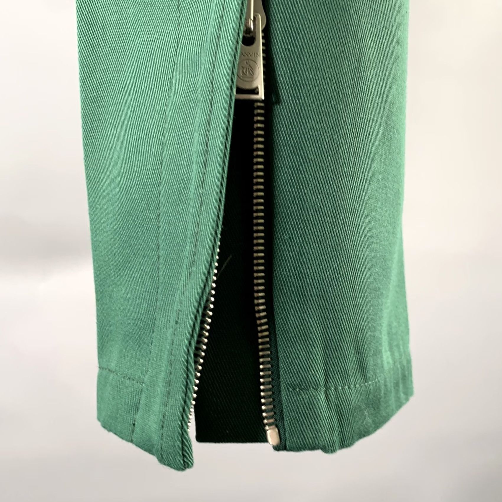 Lanvin LANVIN Size 30 Green Cotton Blend Zip Fly Casual Pants Size US 30 / EU 46 - 4 Thumbnail