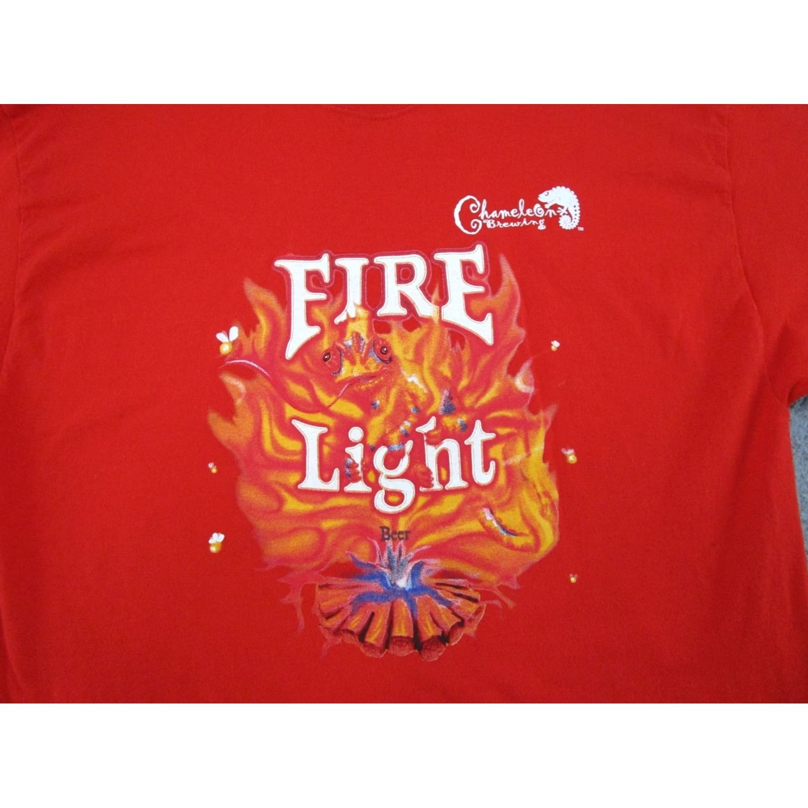 Port Authority Chameleon Brewing Fire and Light Beer Shirt Mens XL Red Port Authority T-Shirt Short Sleeve Crew Neck Cotton Size US XL / EU 56 / 4 - 2 Thumbnail