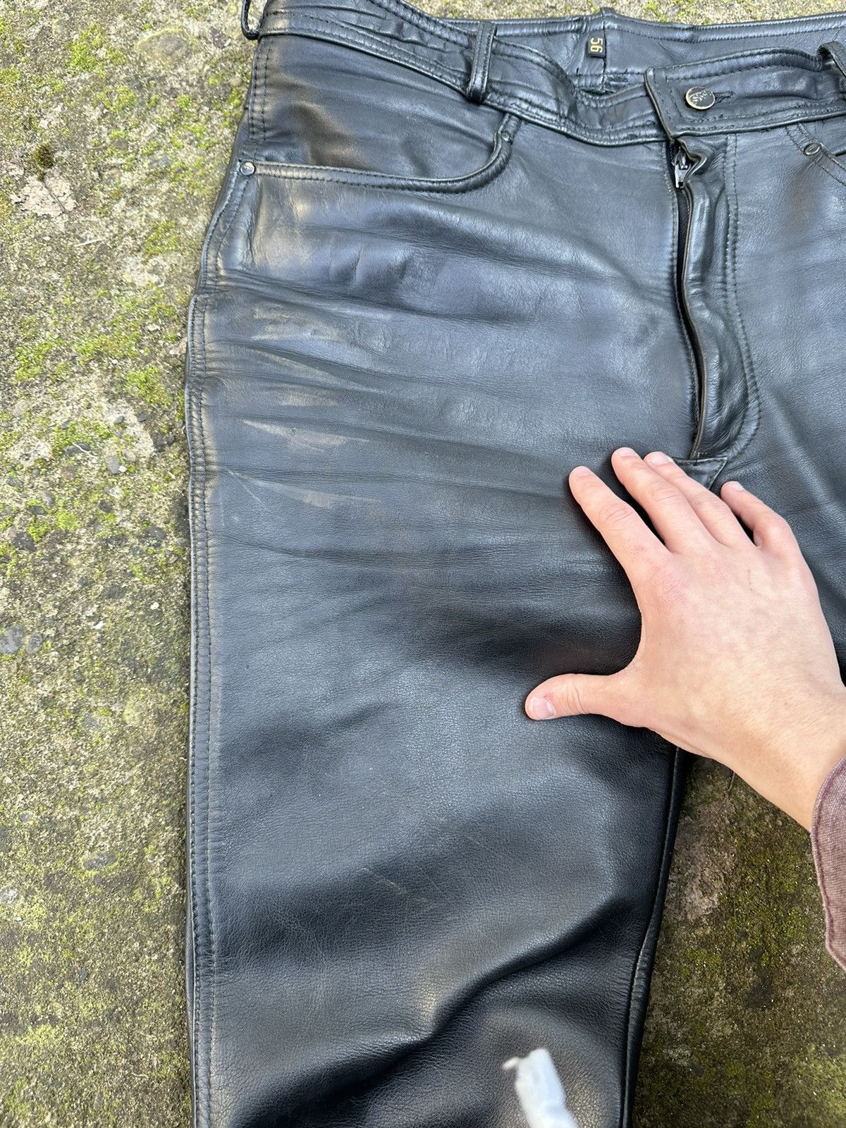 Genuine Leather × Leather × Vintage Vintage Japanese style y2k leather pants Size US 35 - 7 Thumbnail