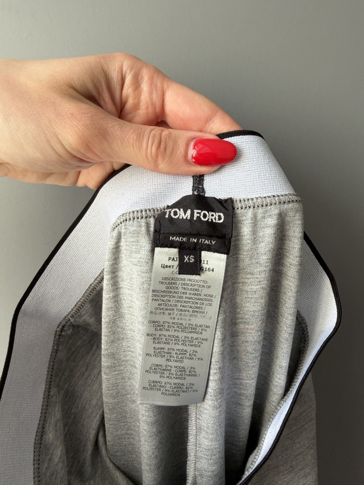 Tom Ford Tom Ford Gray Stretch-Modal Logo-Detailed Leggings Size 24" / US 00 / IT 34 - 6 Thumbnail