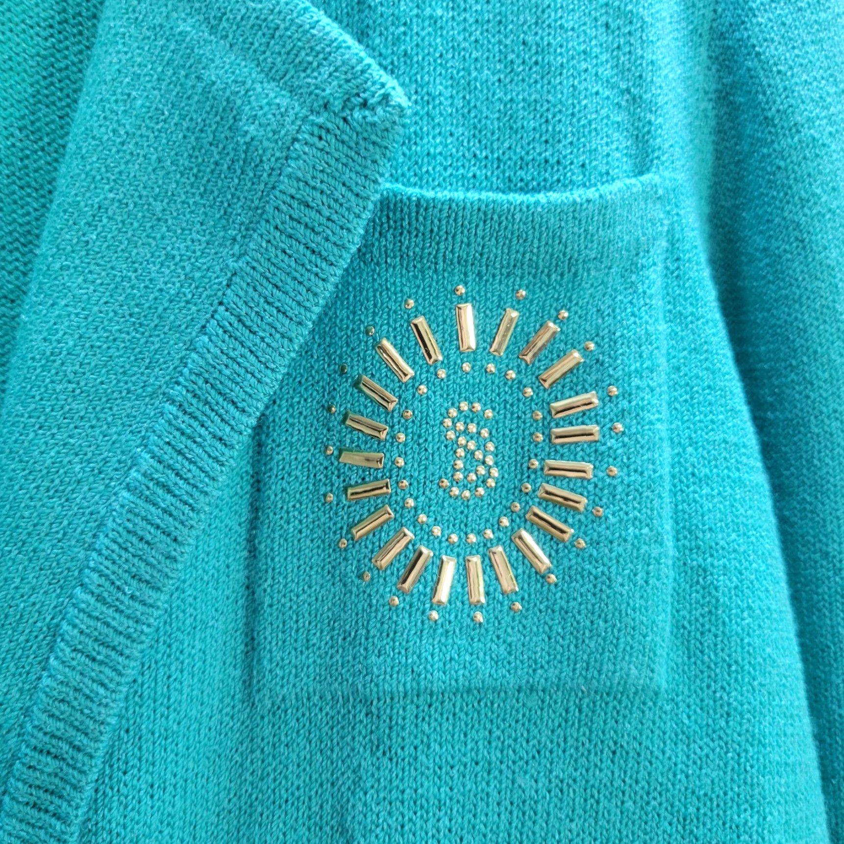 Vintage Don Sayres for Wellmore Turquoise Knit Wool Rayon Jacket Blazer Double-Breasted Sz 8 Womens Size M / US 6-8 / IT 42-44 - 4 Thumbnail