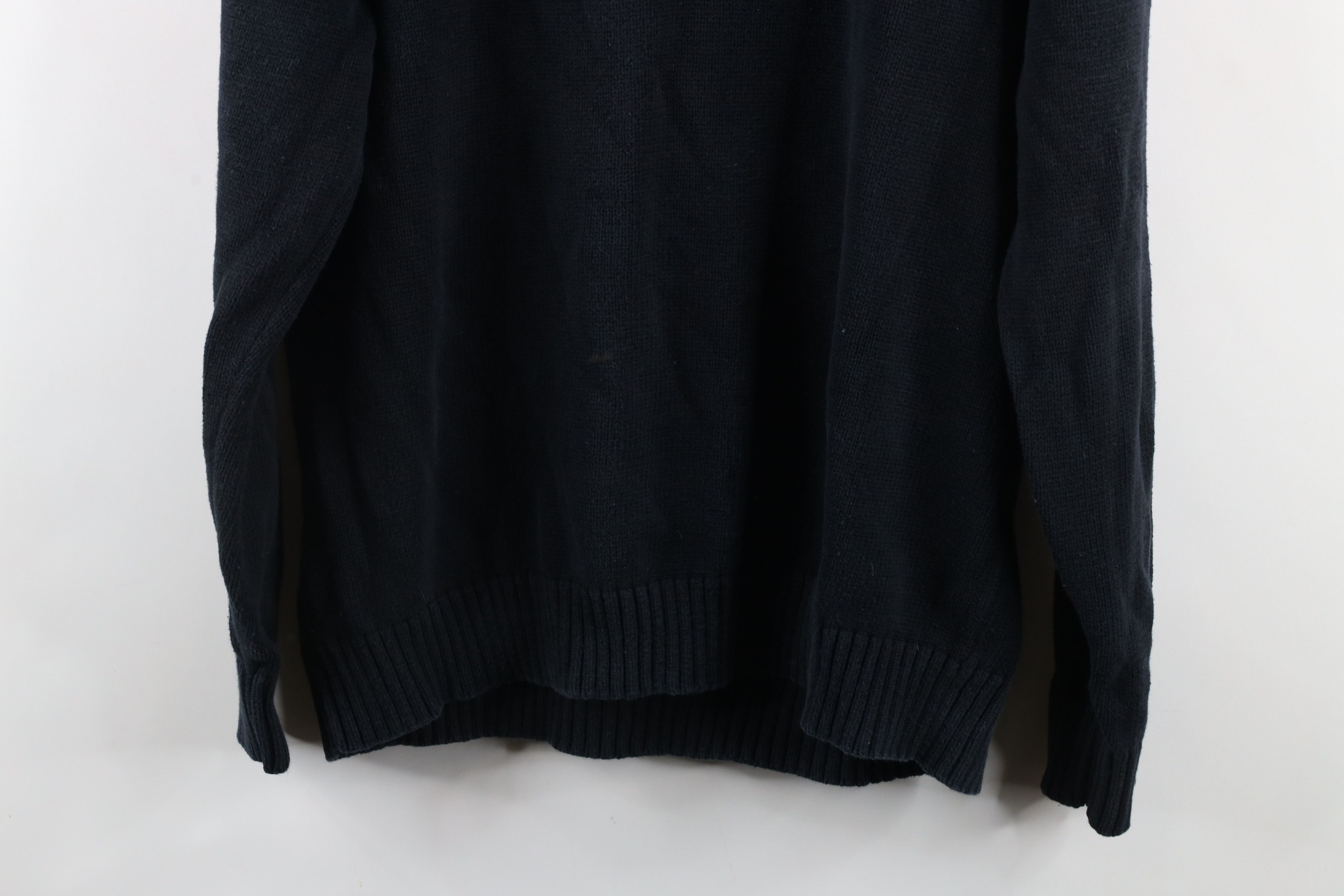 Vintage Vintage 90s Streetwear Cotton Knit Crewneck Sweater Black Size US L / EU 52-54 / 3 - 9 Thumbnail