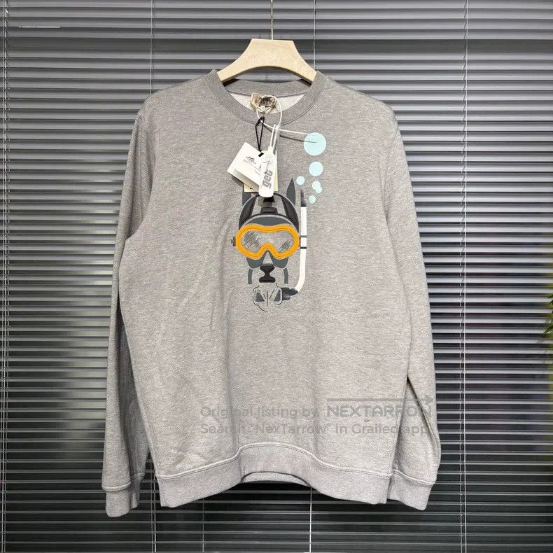 Hermes Hermes SS23 sweatshirt, long sleeve, diving 3D print, fitt Size US XL / EU 56 / 4 - 1 Thumbnail