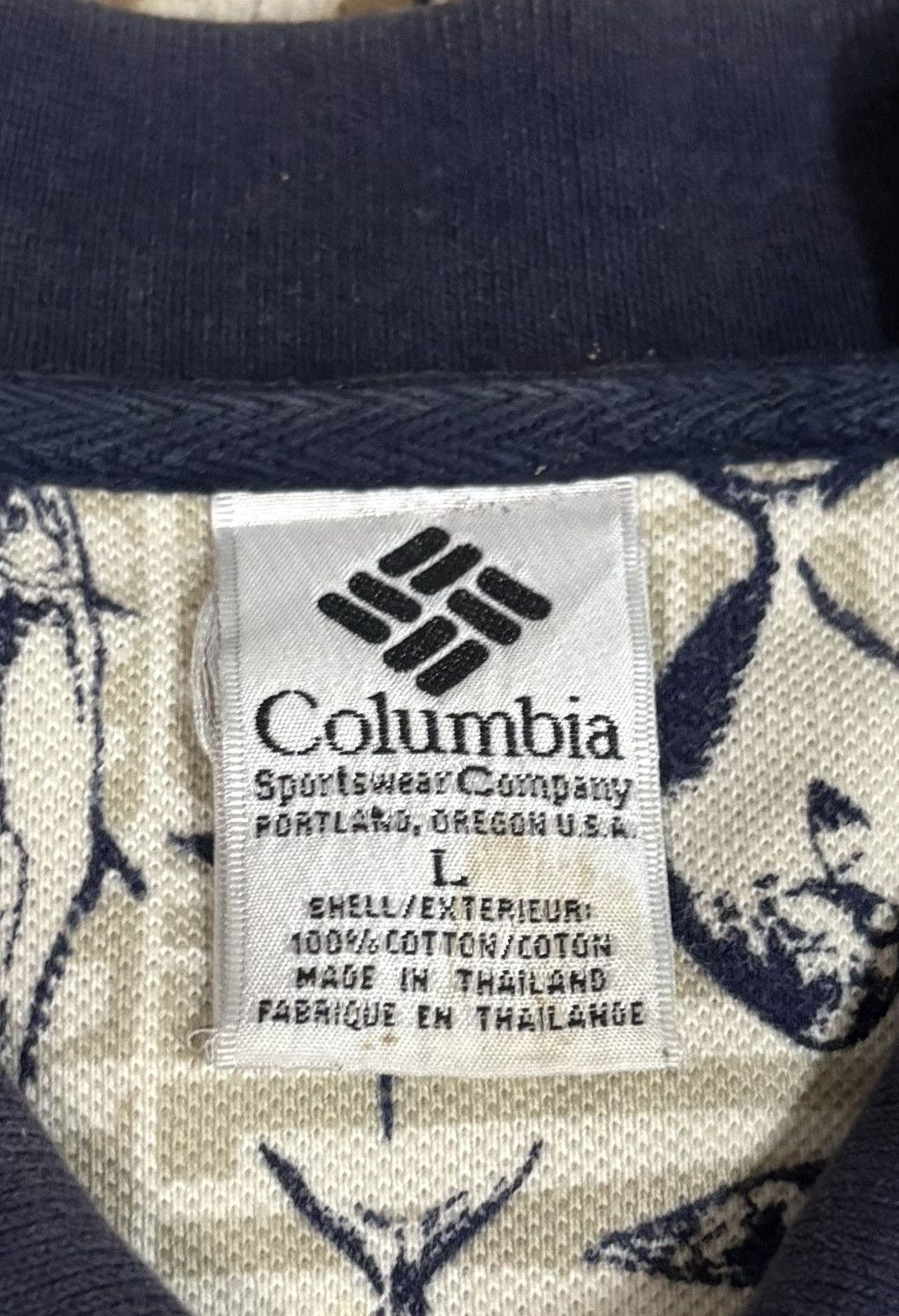 Columbia × Japanese Brand × Vintage Vintage Columbia Full Print Fish Polo Tee Size US XL / EU 56 / 4 - 9 Thumbnail