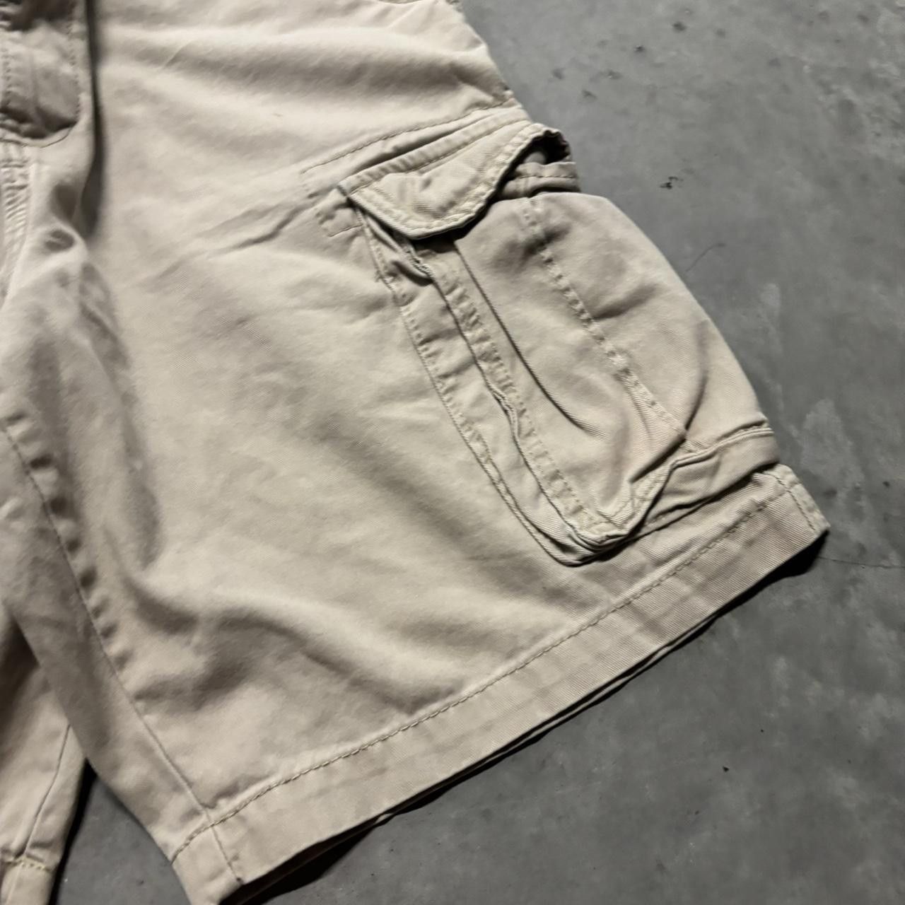 Japanese Brand × Vintage Crazy Vintage Y2K/2000s Baggy Cream Skater Style Cargo Shorts! Size US 36 / EU 52 - 4 Thumbnail