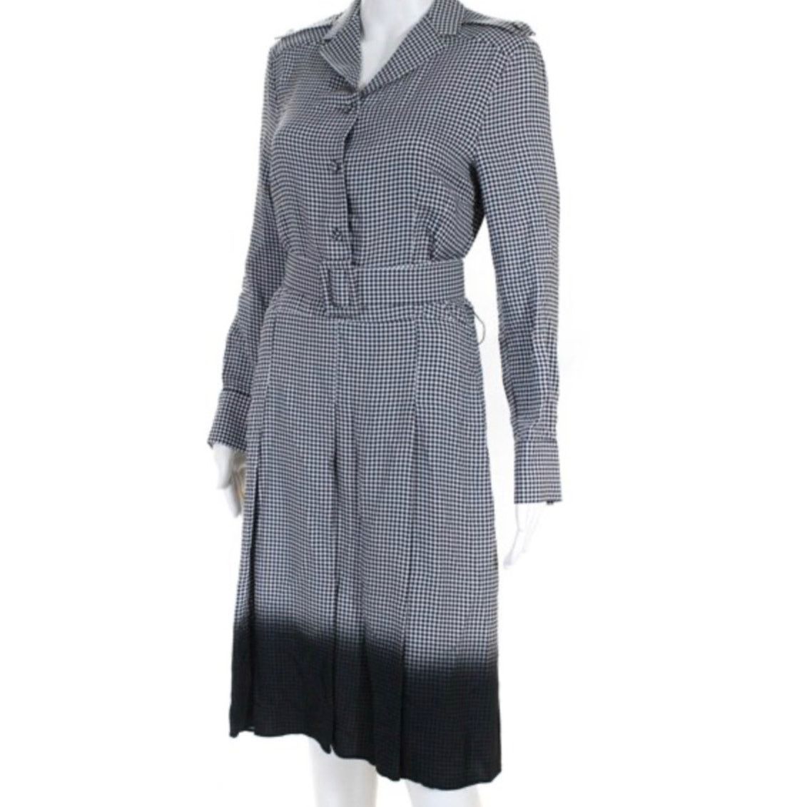Piazza Sempione Piazza Sempione Gray Black White Checkered Button-Down Dress Size M / US 6-8 / IT 42-44 - 1 Thumbnail