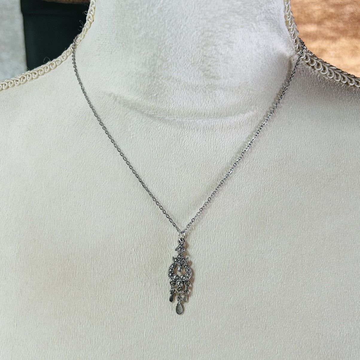 Handmade Handcrafted salvaged vintage chandelier pendant necklace Size ONE SIZE - 3 Thumbnail