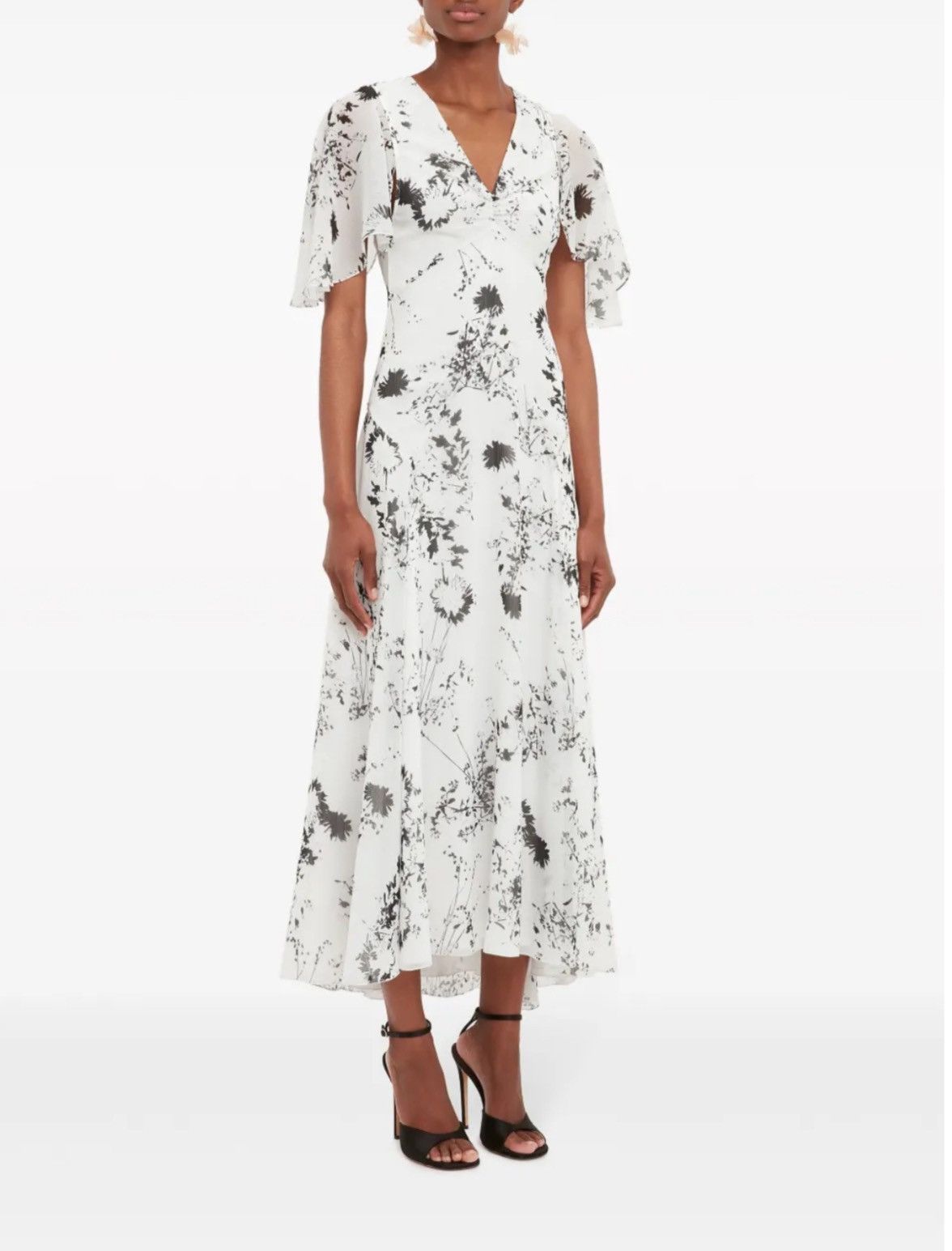 Victoria Beckham Victoria Beckham Floaty Floral Print Godet Midi Dress size 0 Size XS / US 0-2 / IT 36-38 - 2 Thumbnail