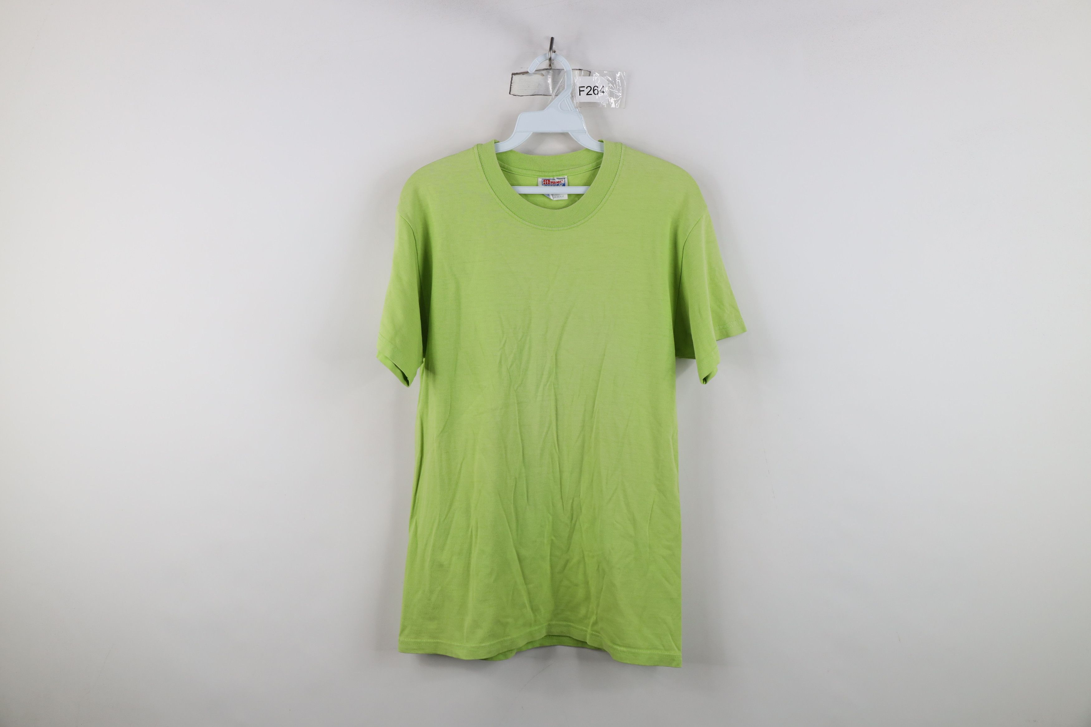 Hanes Vintage 90s Y2K Hanes Beefy Blank Cotton T-Shirt Lime Green Size US S / EU 44-46 / 1 - 1 Thumbnail