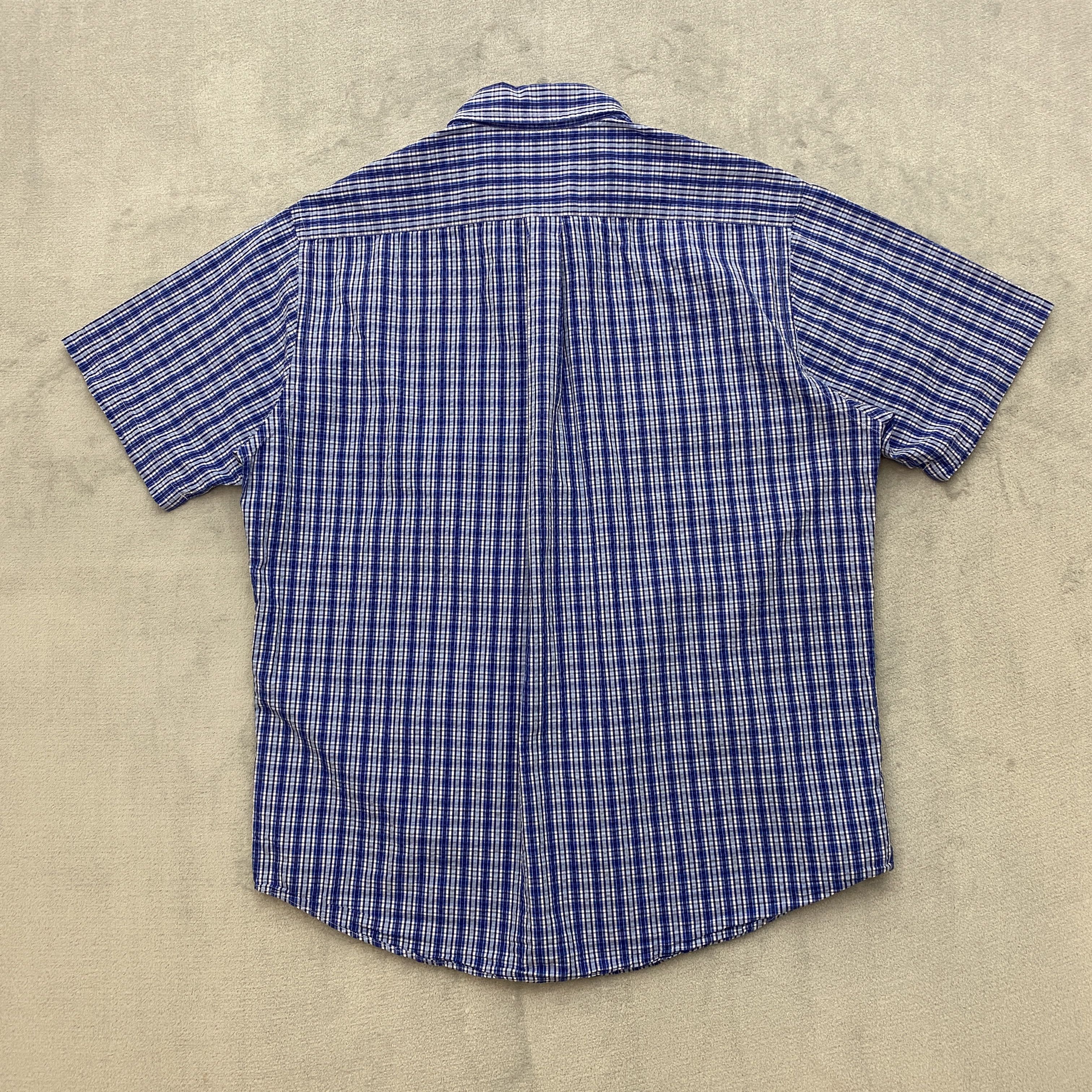 Brooks Brothers SEERSUCKER Shirt Men Large Plaid Original Polo Short Sleeve Size US L / EU 52-54 / 3 - 8 Thumbnail