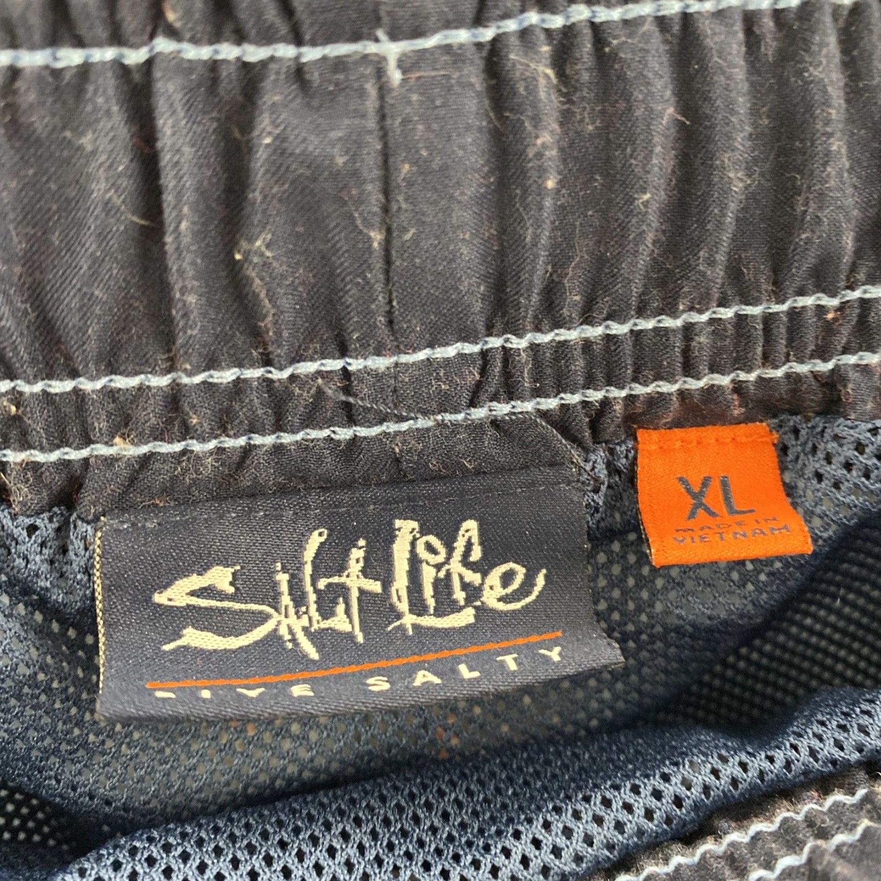 Vintage Salt Life Swim Trunks Men’s XL Blue Surfing Board Short Drawstring Fish AOP Size US 36 / EU 52 - 3 Thumbnail