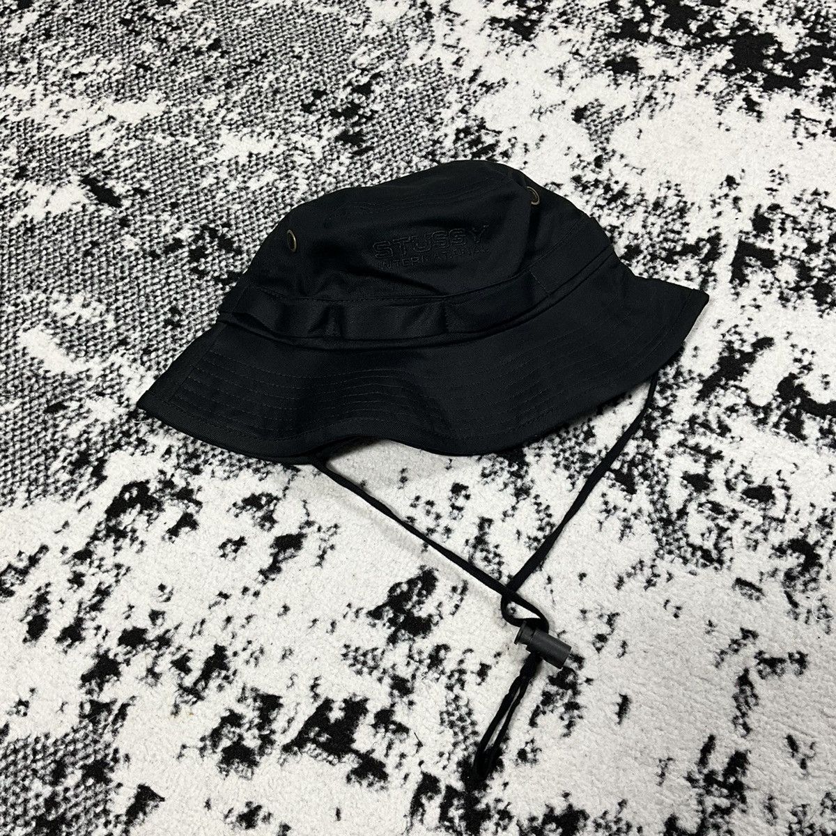 Vintage STUSSY FISHERMAN BUCKET HAT BLACK - M/L Size ONE SIZE - 3 Thumbnail