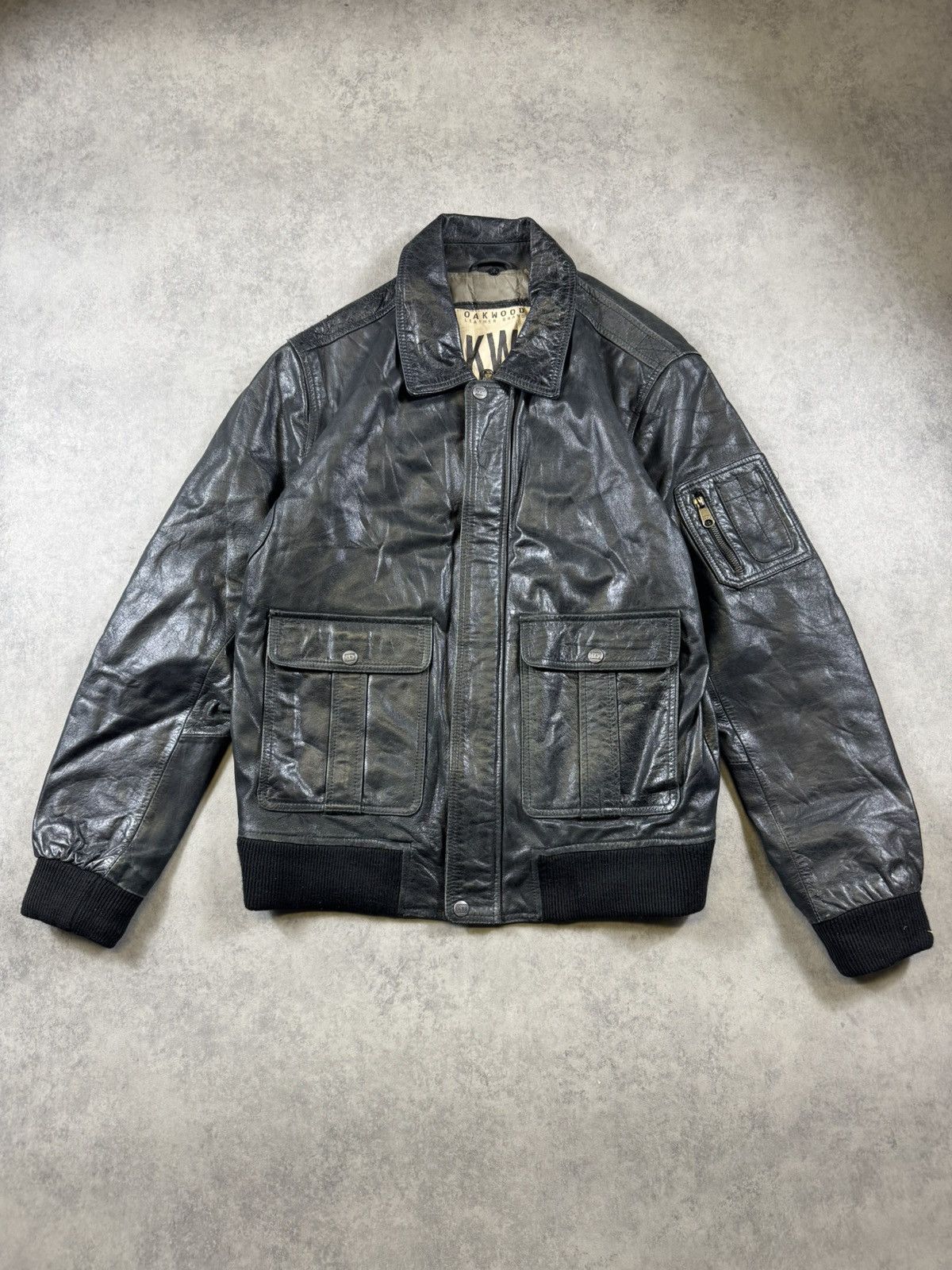 OAK Oakwood Vintage Leather Jacket Size US XL / EU 56 / 4 - 1 Thumbnail