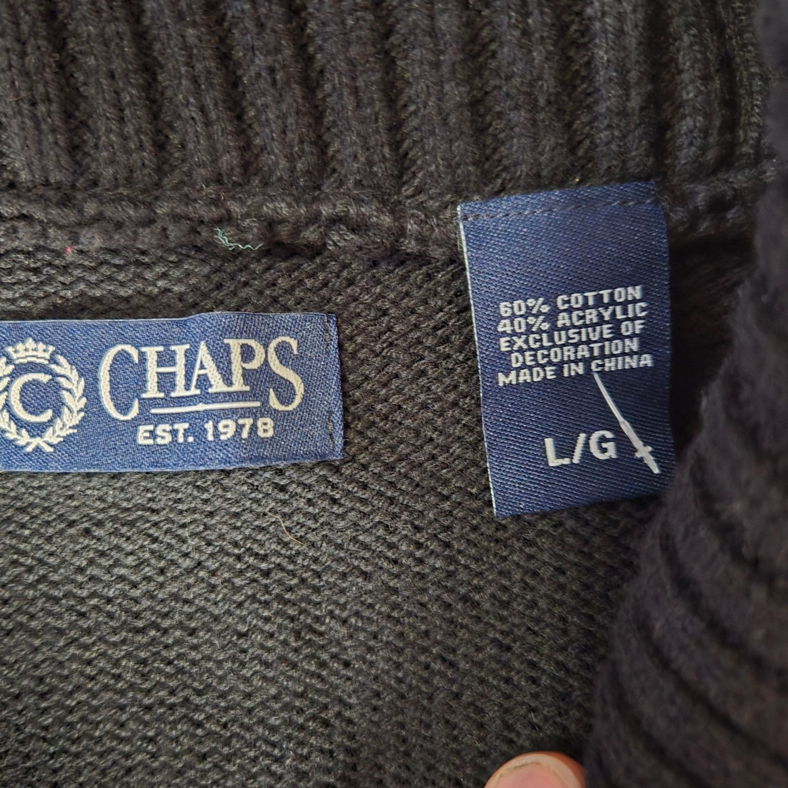 Chaps Chaps Black White Fair Isle Cardigan Sweater Size Large Size US L / EU 52-54 / 3 - 6 Thumbnail