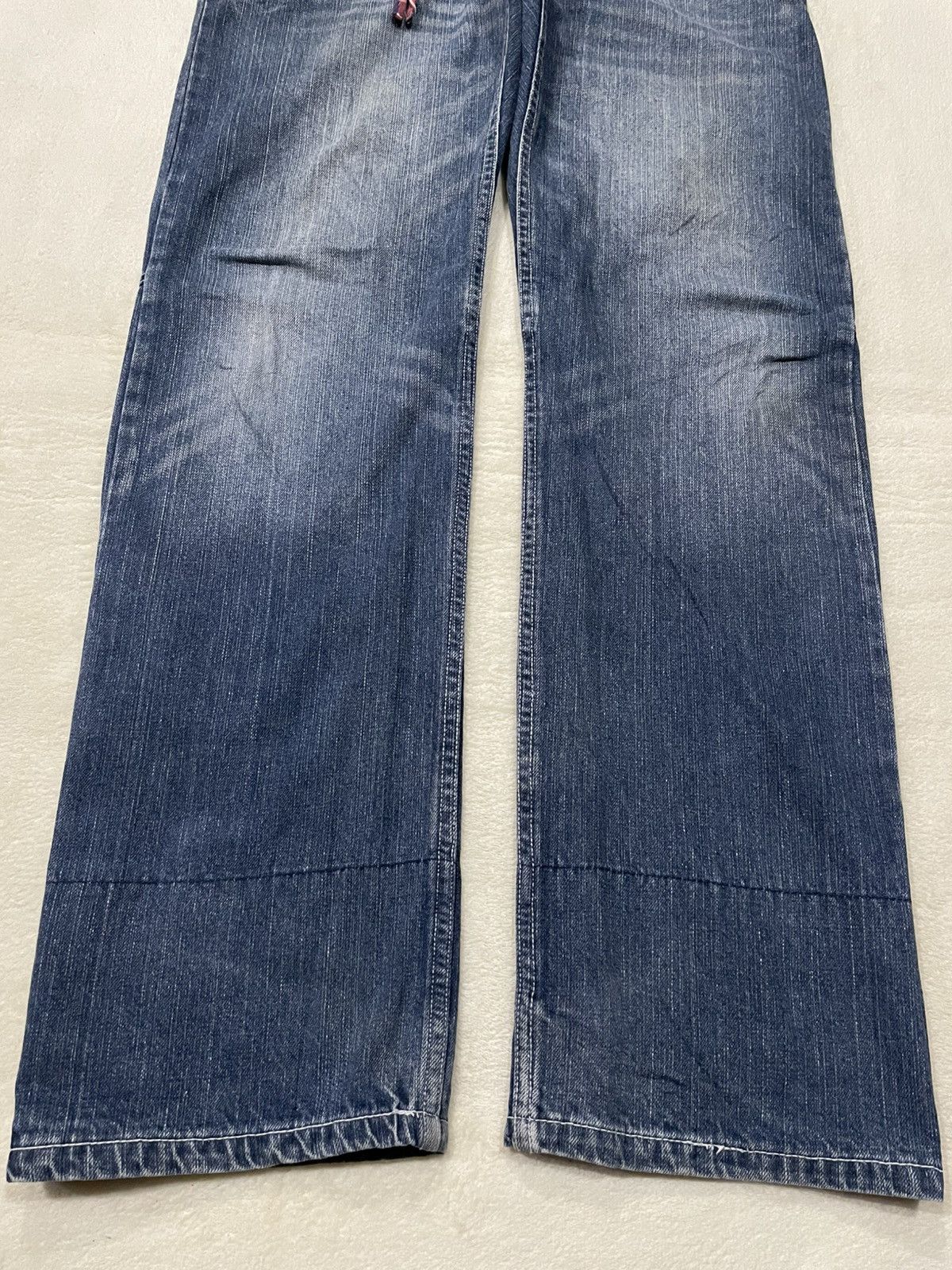 Japanese Brand Vintage Memory Special Double Waist Faded Dark Blue Jeans Size US 32 / EU 48 - 3 Thumbnail