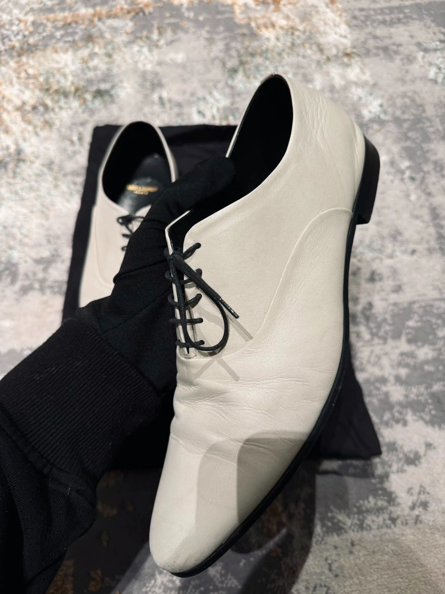 Saint Laurent Paris SLP White Pointed-Toe 100% Lambskin Shoes Rare Size US 8 / EU 41 - 3 Thumbnail