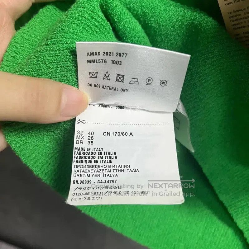 Miu Miu Miu Miu Green Cotton Women's T-Shirt . Size M / US 6-8 / IT 42-44 - 4 Thumbnail