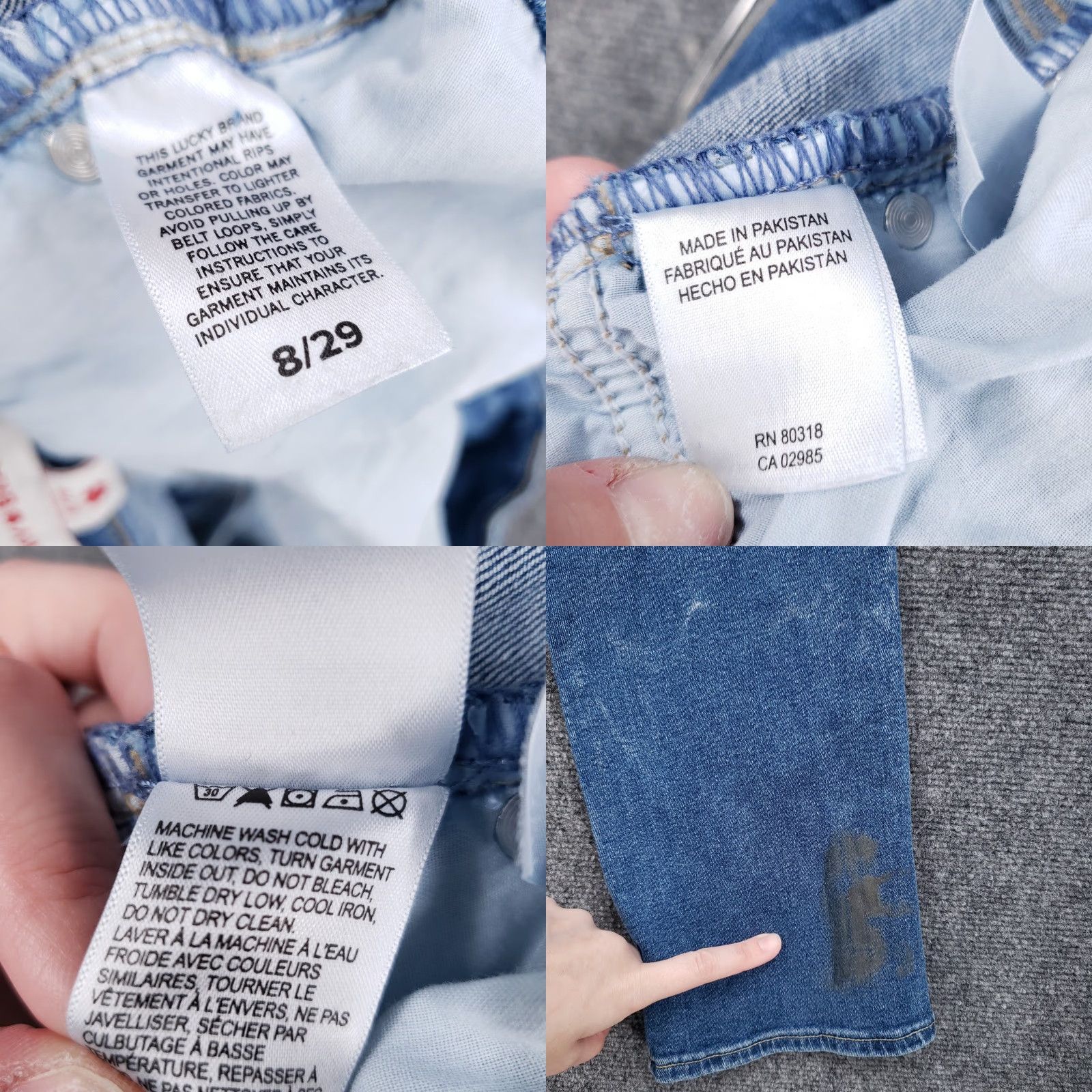 Lucky Brand Lucky Brand Jeans Womens 8 Crop Straight Leg Blue Denim Stretch 5-Pocket Regular Rise Zip Button Inseam 26.5in Medium Wash Size 8 Size 30" / US 8 / IT 44 - 9 Thumbnail