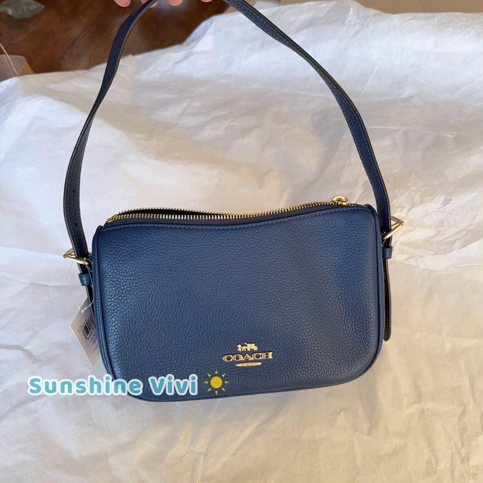 Coach NWT Coach Kailey Shoulder Bag Leather CY707 Deep Blue Size ONE SIZE - 1 Thumbnail