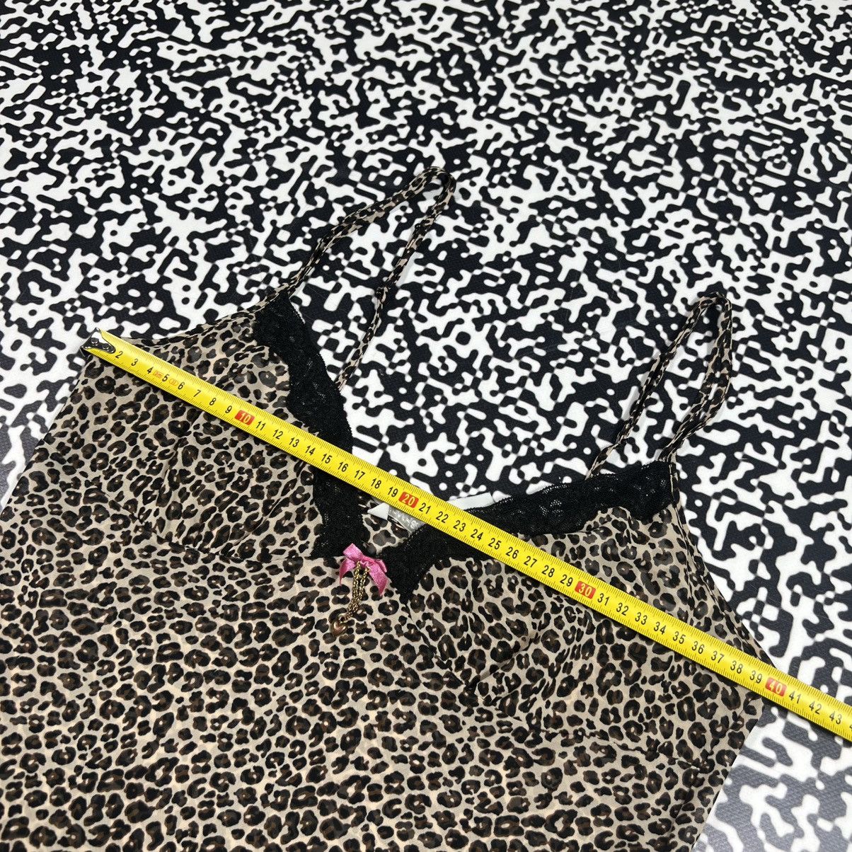 Vintage Vintage Y2K Leopard Mesh Sexy Nightie Mini Dress Retro Style Size S / US 4 / IT 40 - 17 Thumbnail