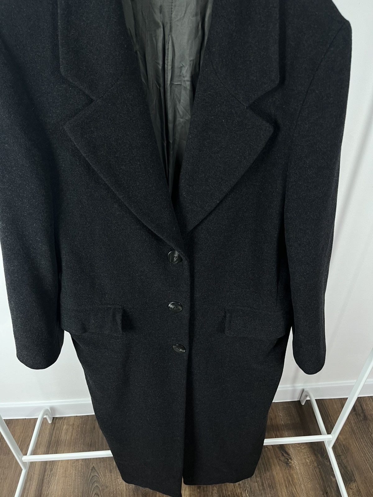 Other Vintage Women’s Italian Wool Coat Black Made in Italy Size L / US 10 / IT 46 - 4 Thumbnail
