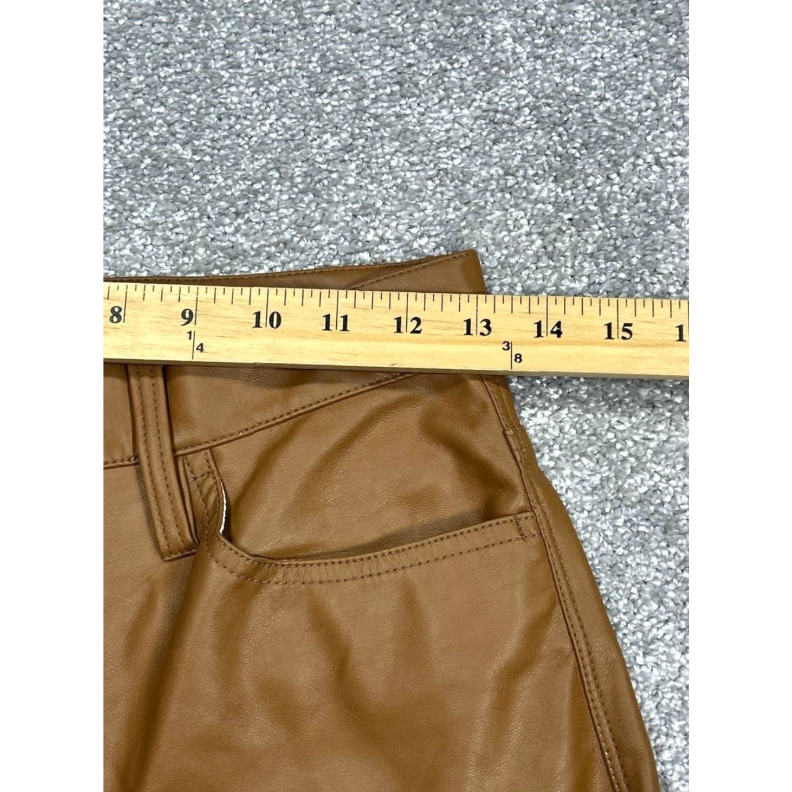 Madewell VINTAGE Madewell Womens Pants Wide Leg Chino Faux Leather Brown Size 25 90s Retro Size 42" / US 20 - 5 Thumbnail