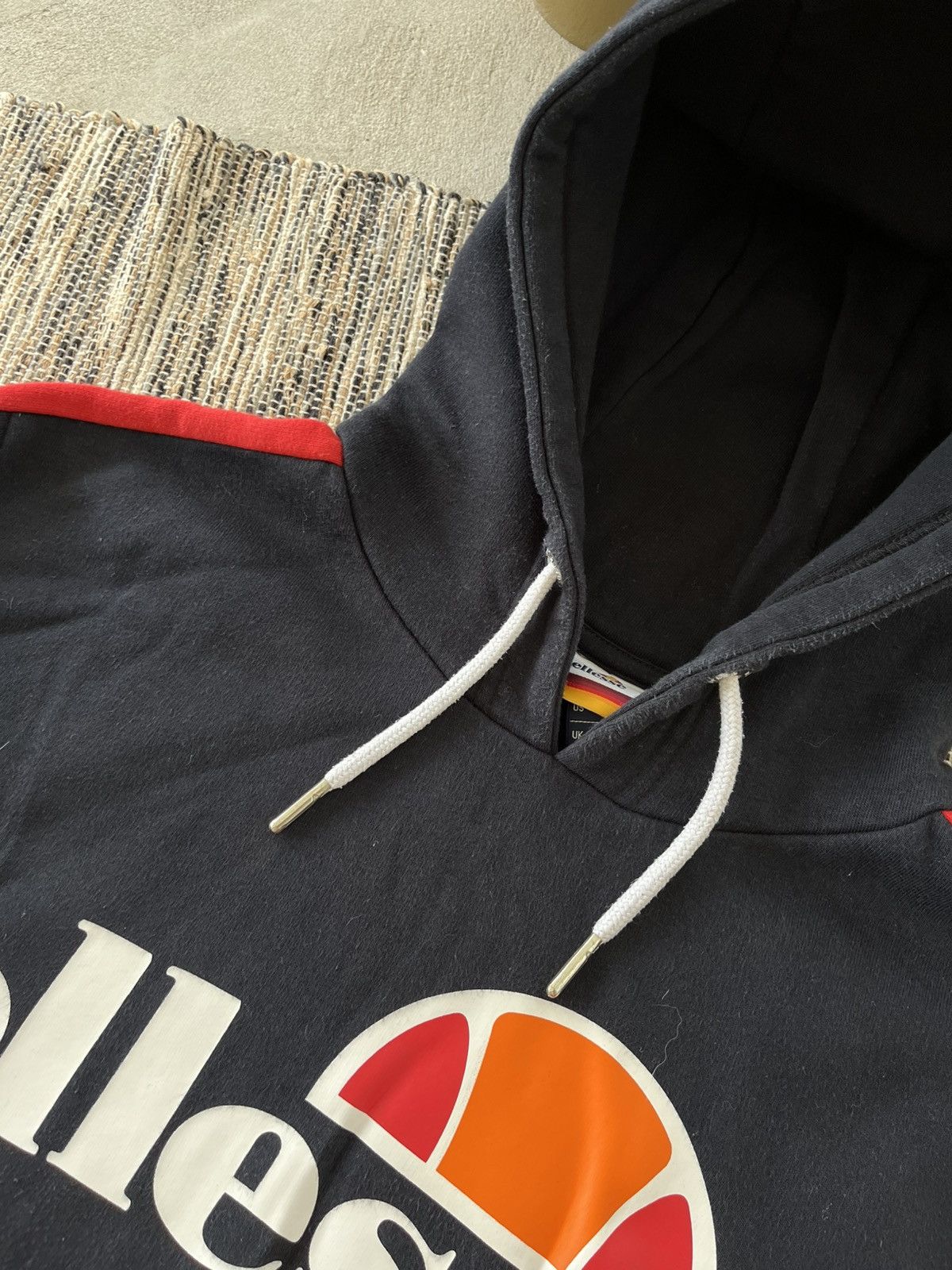 Ellesse × Vintage Vintage Ellesse Crop Top Hoodie Navy Red Center Logo Y2K Size S / US 4 / IT 40 - 7 Thumbnail