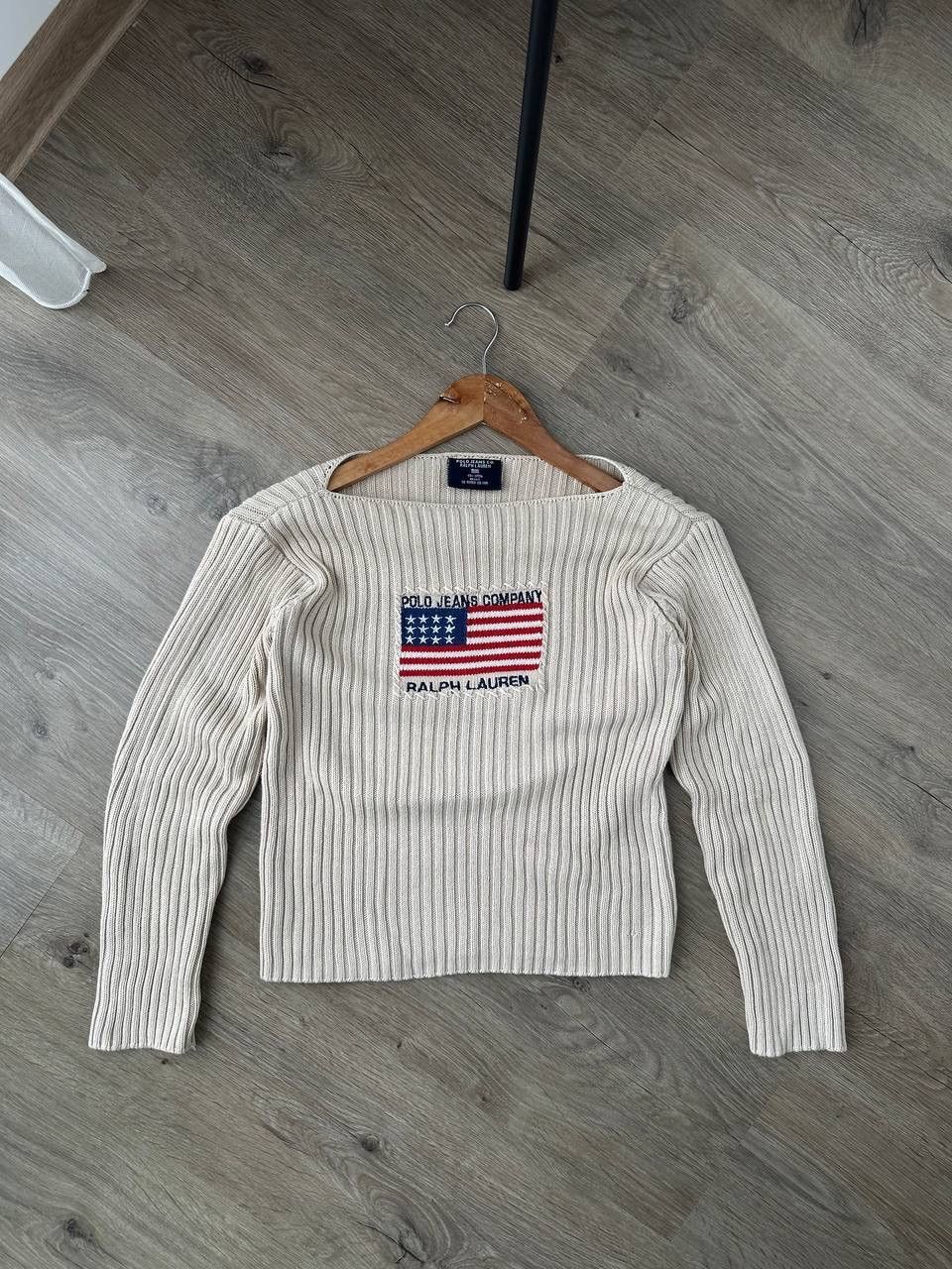 Polo Ralph Lauren × Vintage Vintage Polo Jeans Co. Ralph Lauren USA Flag Knit Sweater Size M / US 6-8 / IT 42-44 - 1 Thumbnail