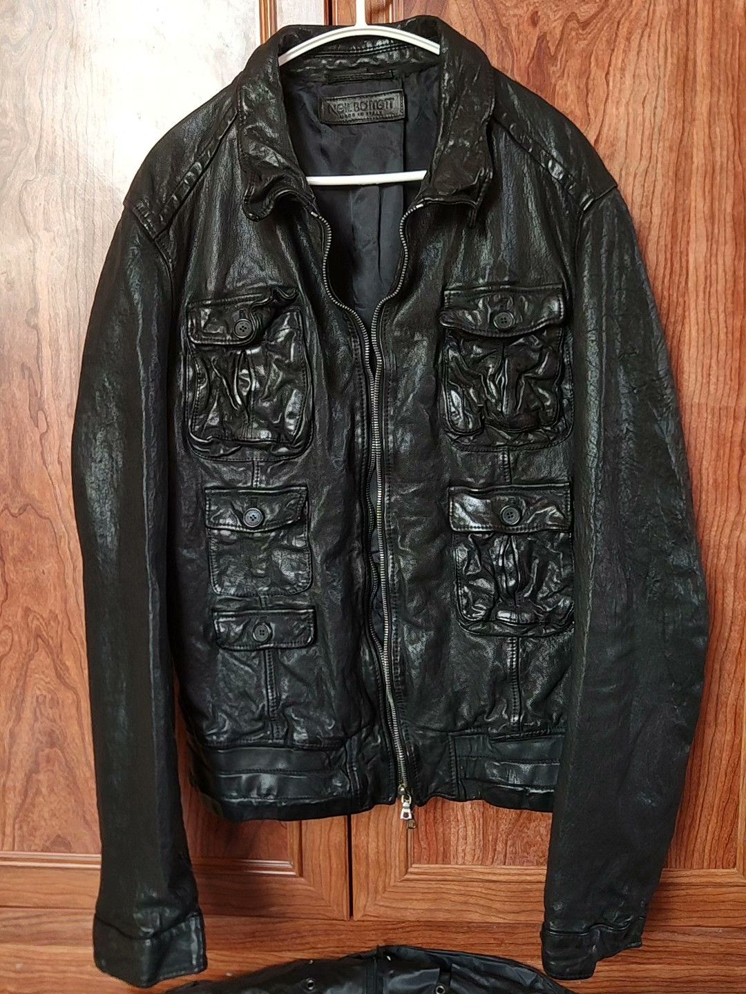 Neil Barrett Neil Barrett Pitt Style Leather Jacket Size US XXS / EU 40 - 1 Thumbnail