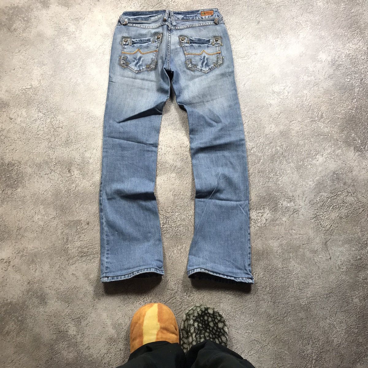 Vintage Vintage Y2K Distressed Flared Baggy Jeans Grunge 90s Logo 27 Size 27" / US 4 / IT 40 - 4 Thumbnail