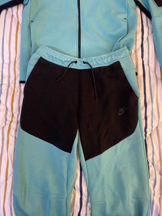 Nike Washed teal Tech fleece Full Tracksuit Central Cee Grailed