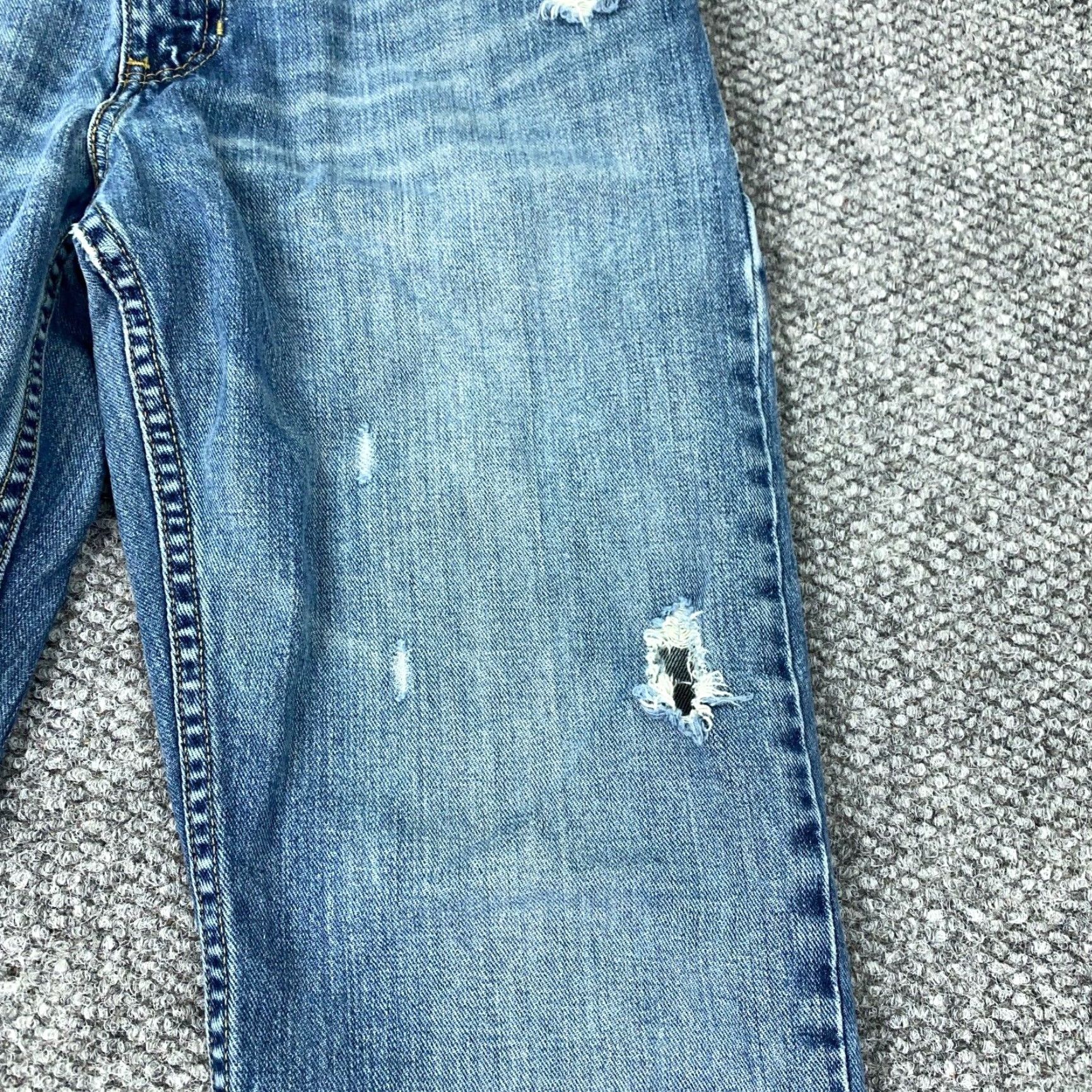 CO VINTAGE Roebucks & Co Jeans Mens 30x30 Blue Slim Straight Faded Distressed Grunge Y2K Size US 31 - 3 Thumbnail