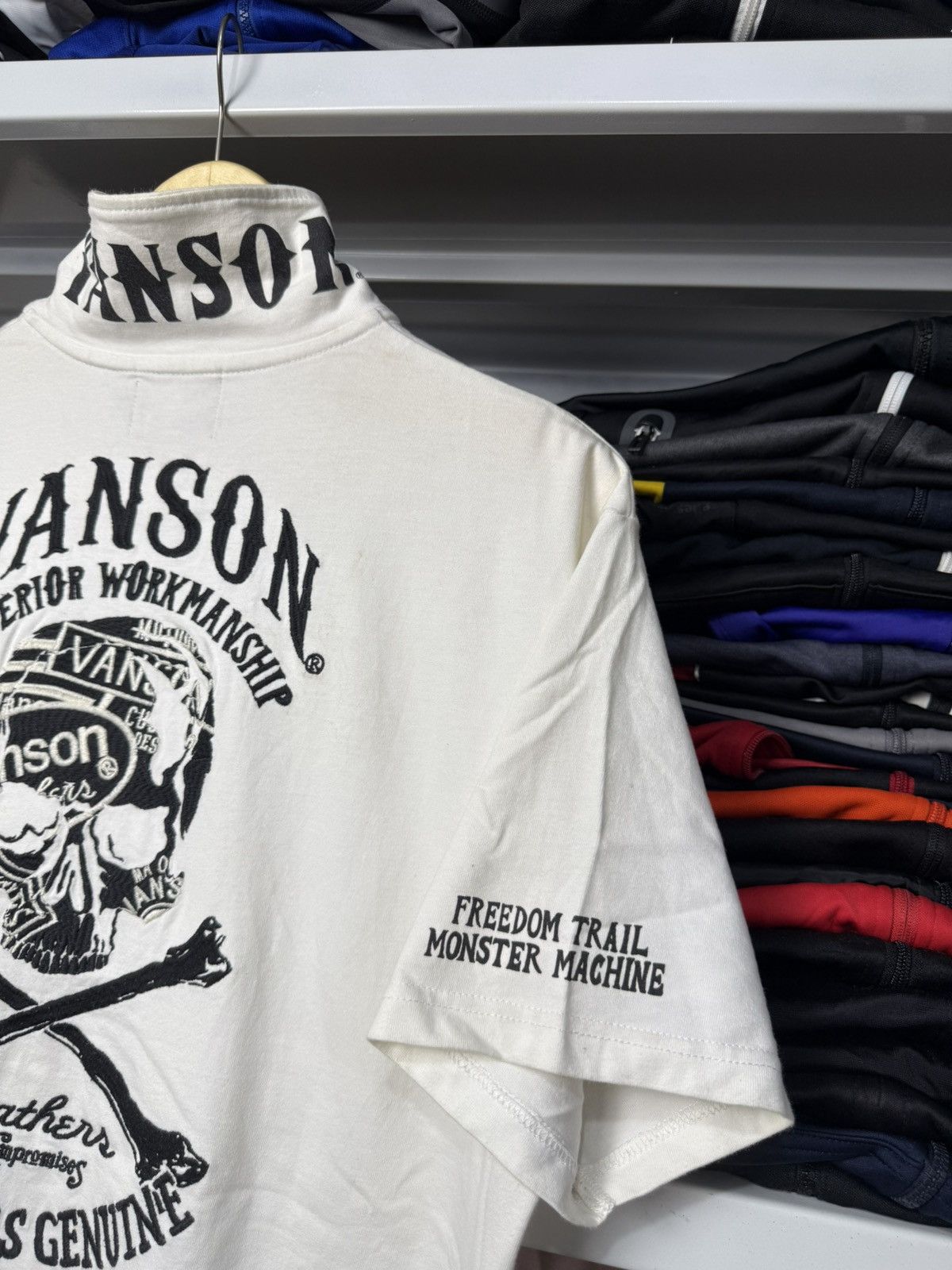 Vanson Leathers Vintage Vanson Leathers Collar T-shirt Size US L / EU 52-54 / 3 - 4 Thumbnail