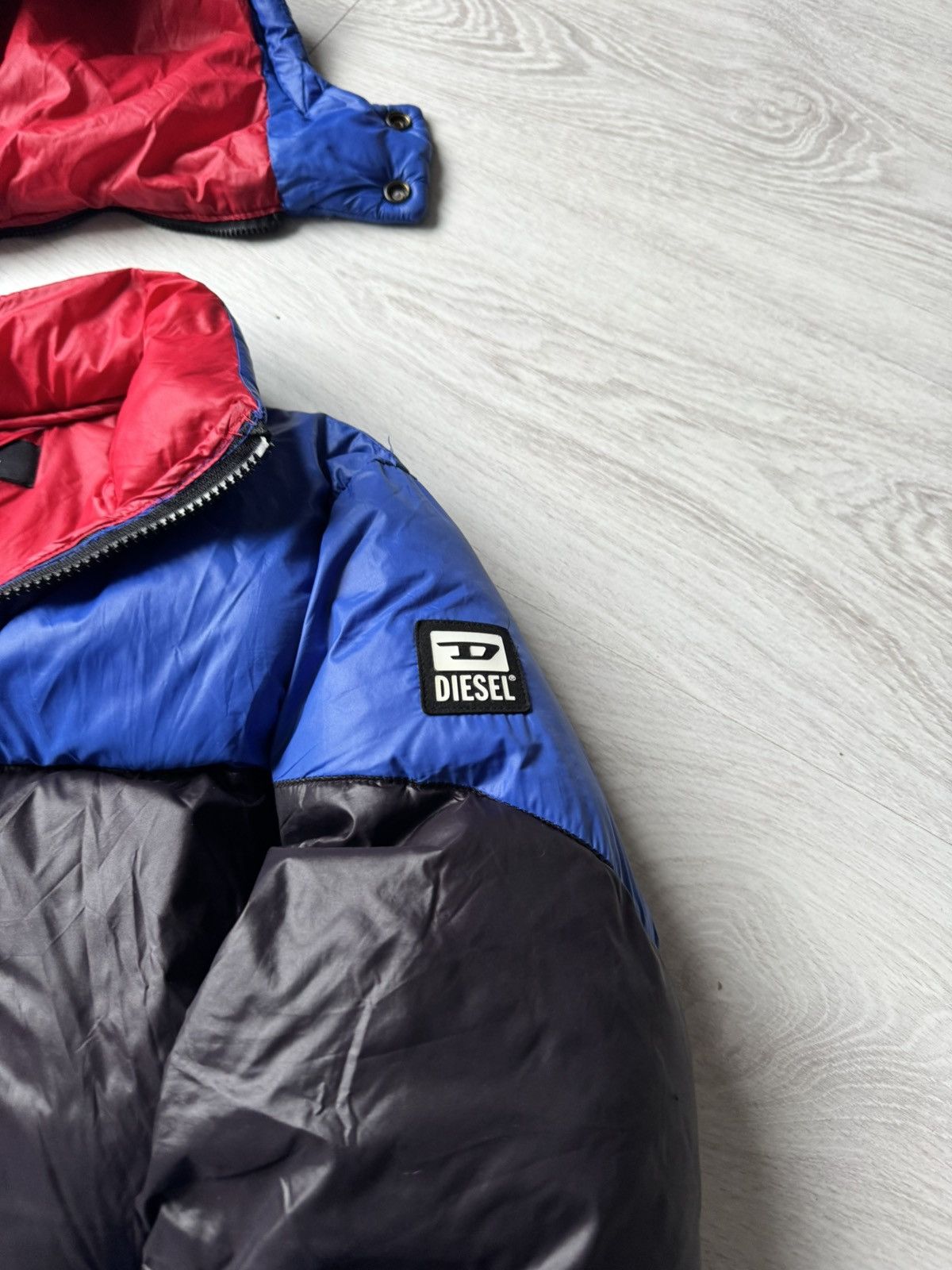 Diesel Diesel Colorblock Puffer Jacket Blue Black Red Hooded Size US S / EU 44-46 / 1 - 8 Thumbnail
