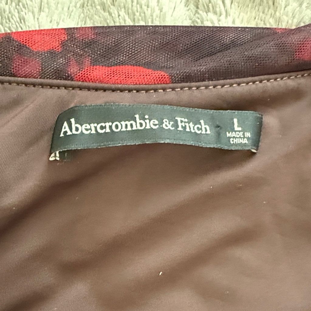 Abercrombie & Fitch One-Shoulder Red and Black Floral Dress Size L / US 10 / IT 46 - 3 Thumbnail