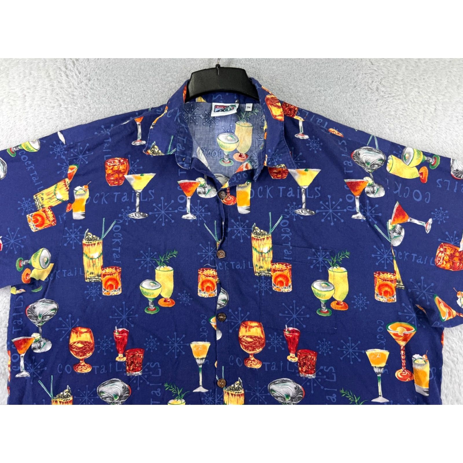 Vintage VINTAGE HWY 1 Shirt Men 3XL Blue Hawaiian Button-Up Casual Floral Aloha Luau Vacation 1950s 60s Mens Size US XXL / EU 58 / 5 - 4 Thumbnail