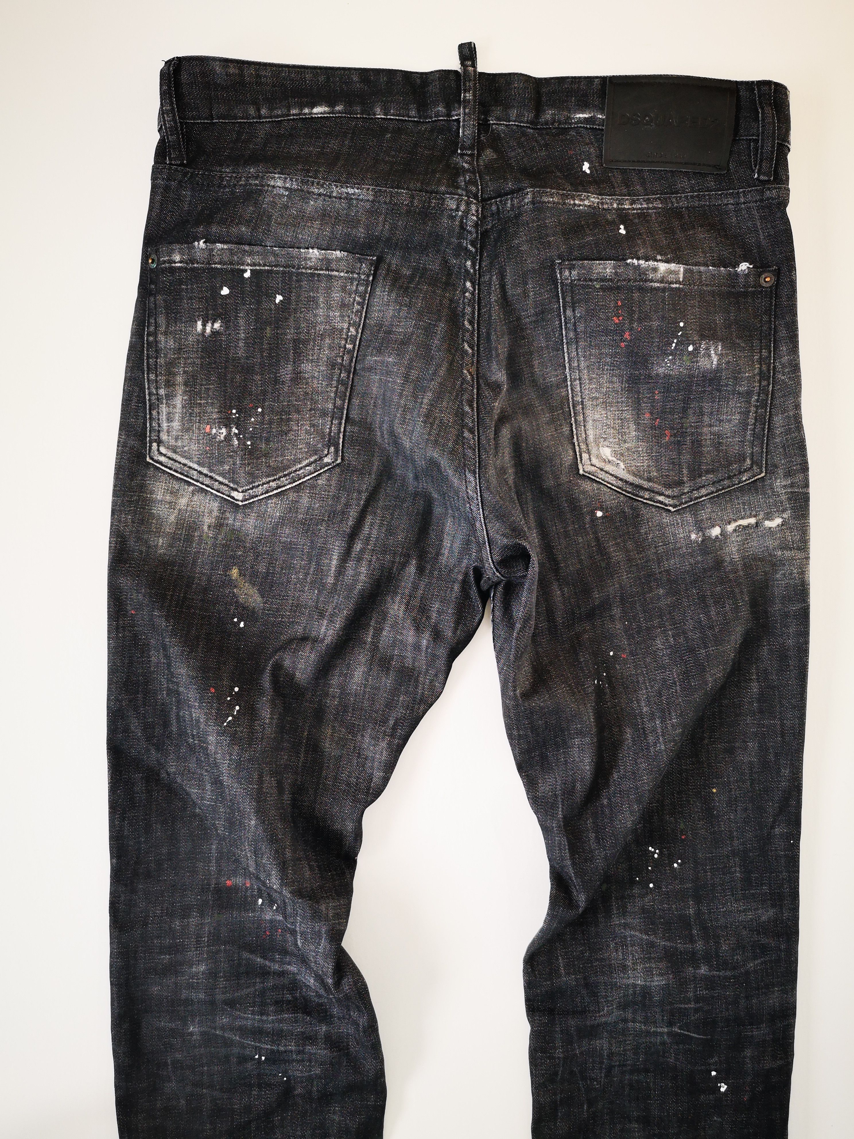Dsquared2 DSQUARED2 24' BLACK USED DENIM PAINTED COOL GUY JEANS GR. 48 Size US 32 / EU 48 - 5 Thumbnail