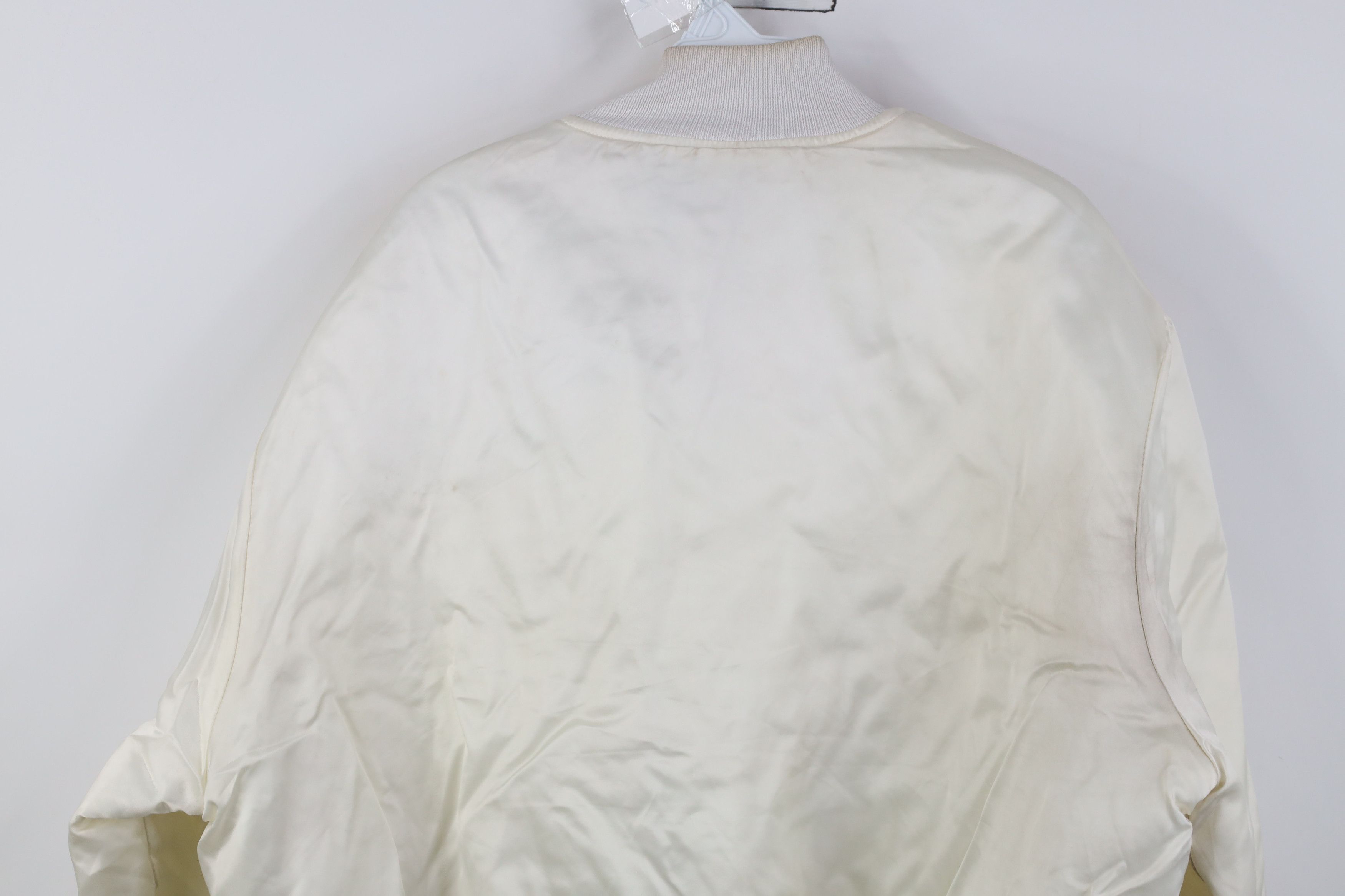 Vintage Vintage 80s 90s Streetwear Satin Bomber Jacket White USA Size US XL / EU 56 / 4 - 15 Thumbnail
