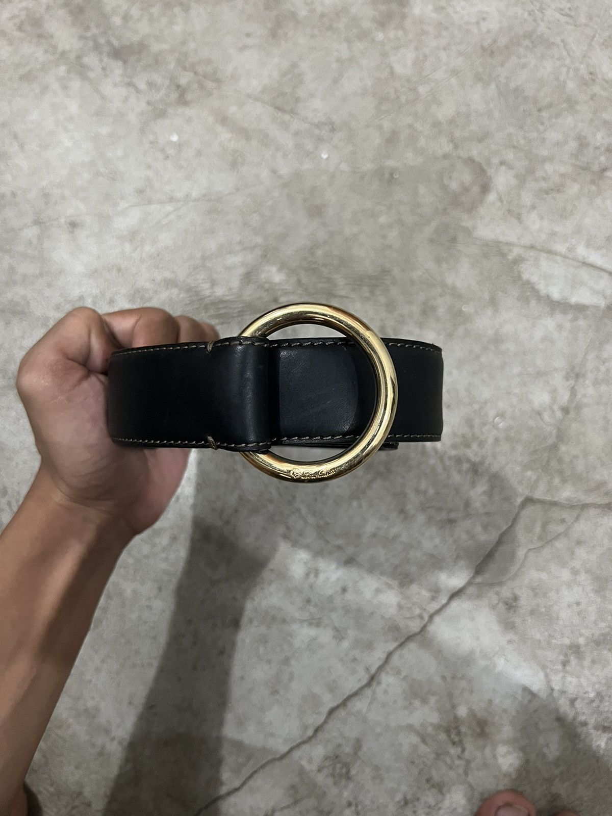 Designer × Loro Piana Loro Piana Brown Leather Stitched Belt Size ONE SIZE - 1 Thumbnail