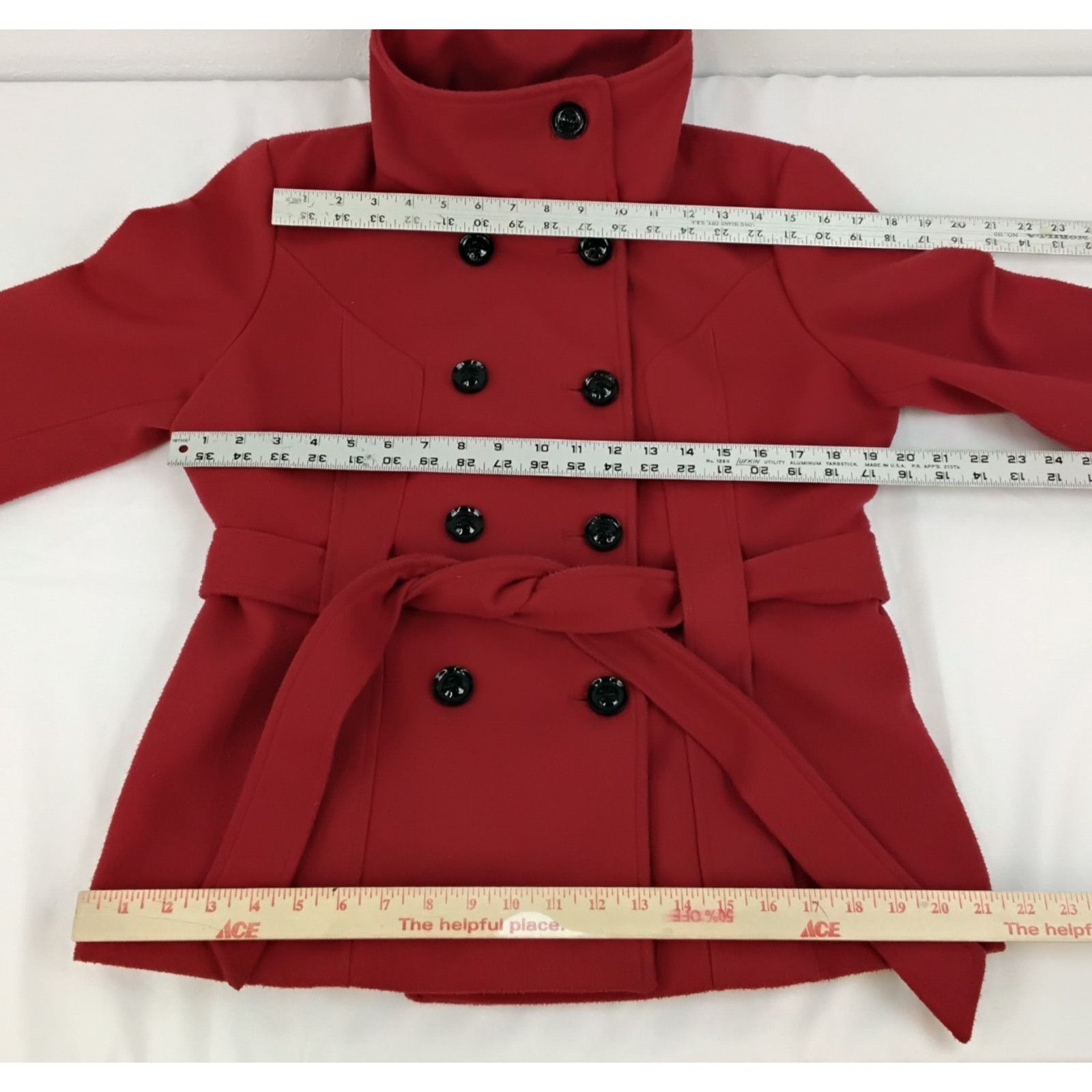 Guess Guess Peacoat Women's Large Red Vintage 2000s Belted Size L / US 10 / IT 46 - 12 Thumbnail