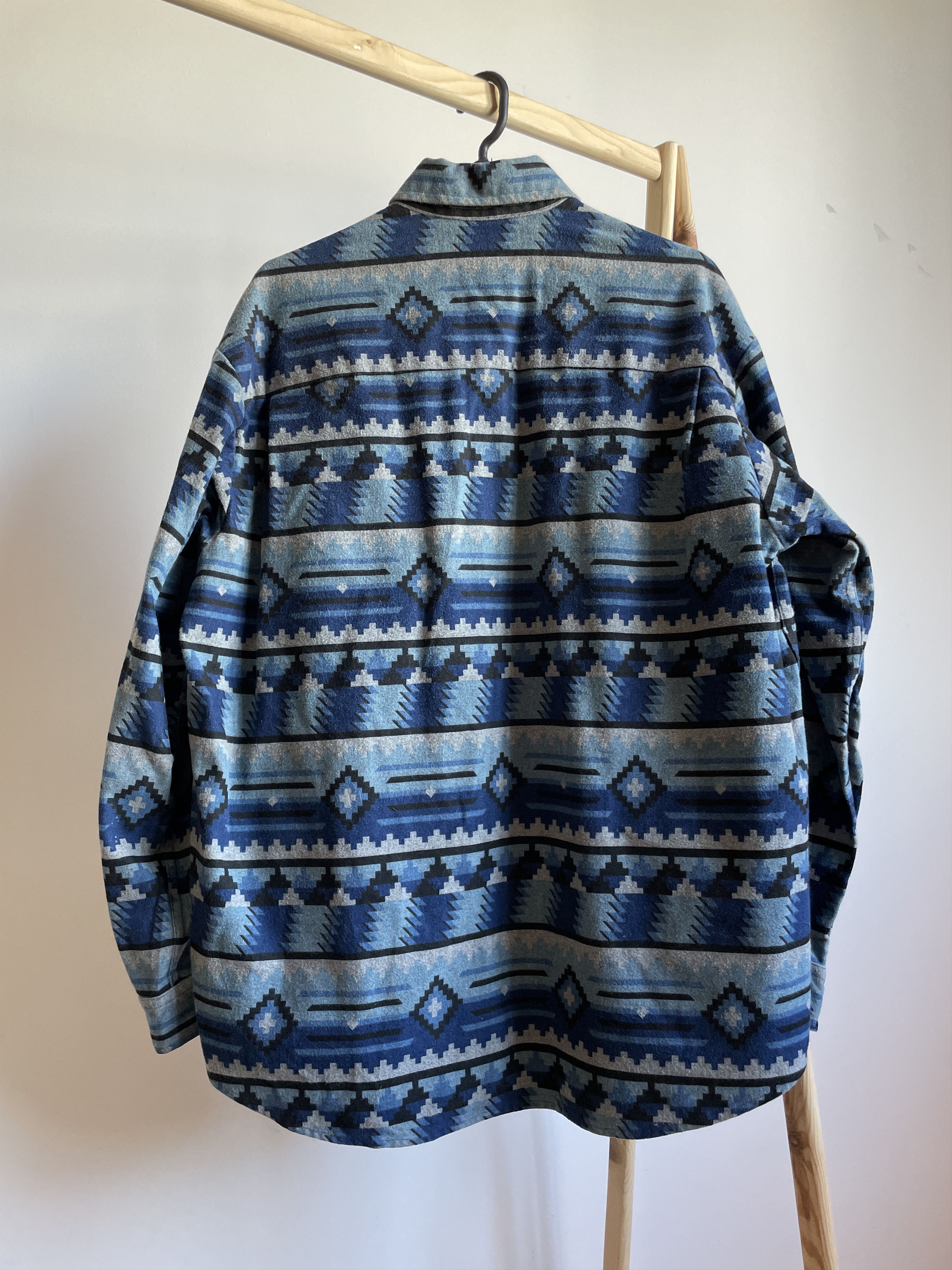 Flannel Cone Mills Vintage Aztec Native Pattern Heavy Flannel Shirt Size US XXL / EU 58 / 5 - 2 Thumbnail