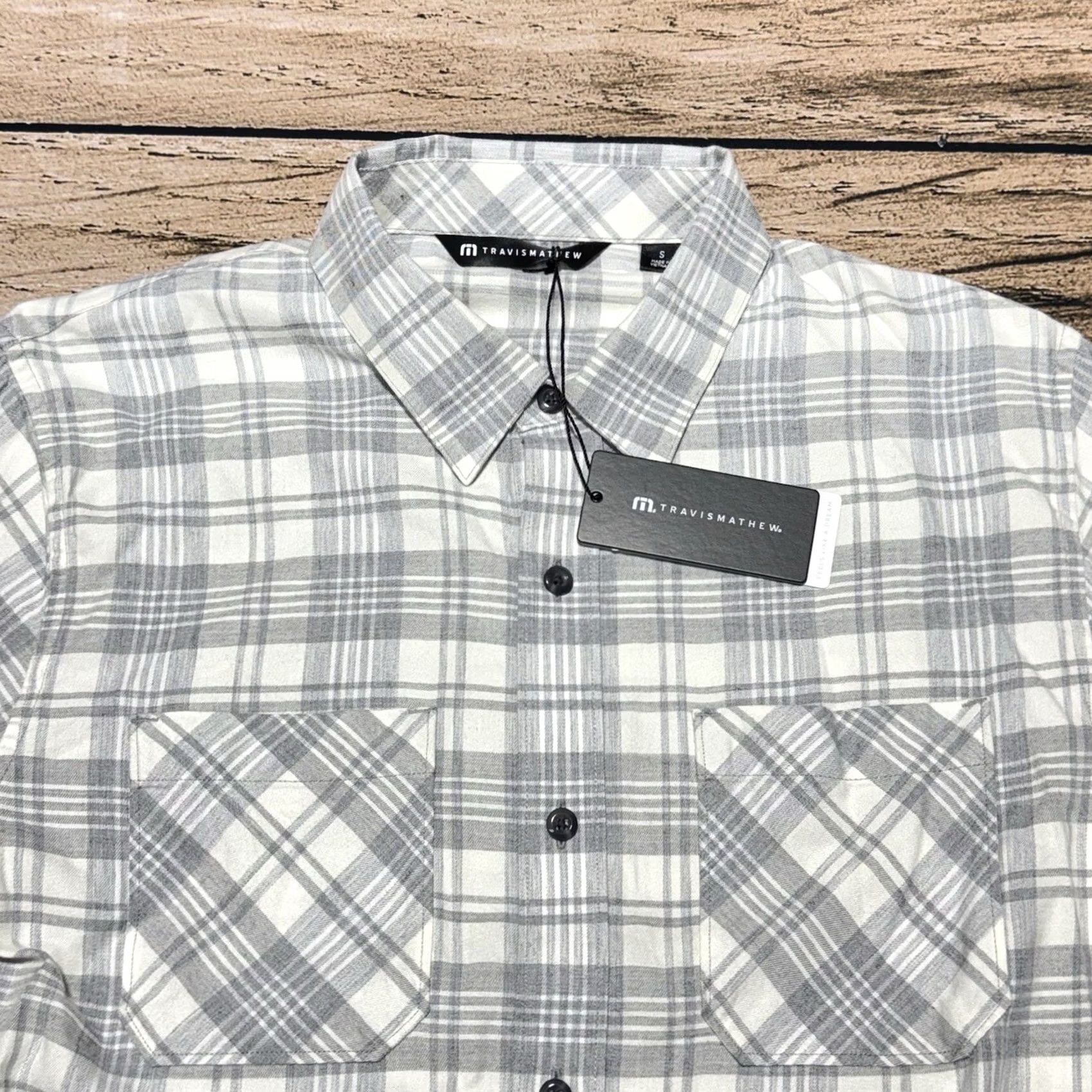 TravisMathew Travis Mathew Shirt Mens Small Gray Plaid Button-Down 1MZ383 NWT Size US S / EU 44-46 / 1 - 2 Thumbnail