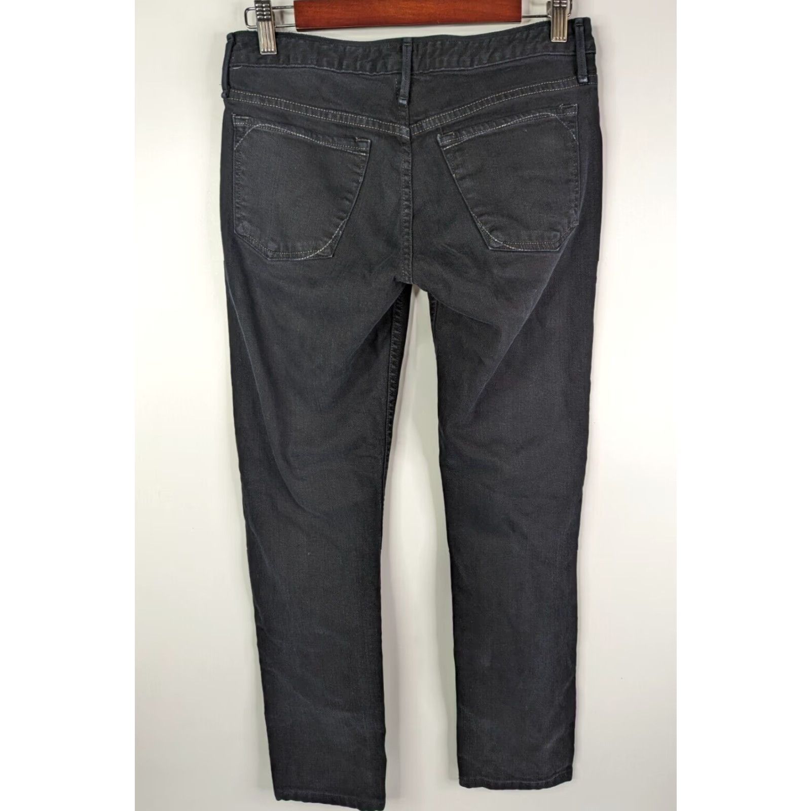 Vintage VINTAGE EARNEST SEWN Women's Jeans Size 28 Black Denim Low Rise Straight USA Size 28" / US 6 / IT 42 - 4 Thumbnail