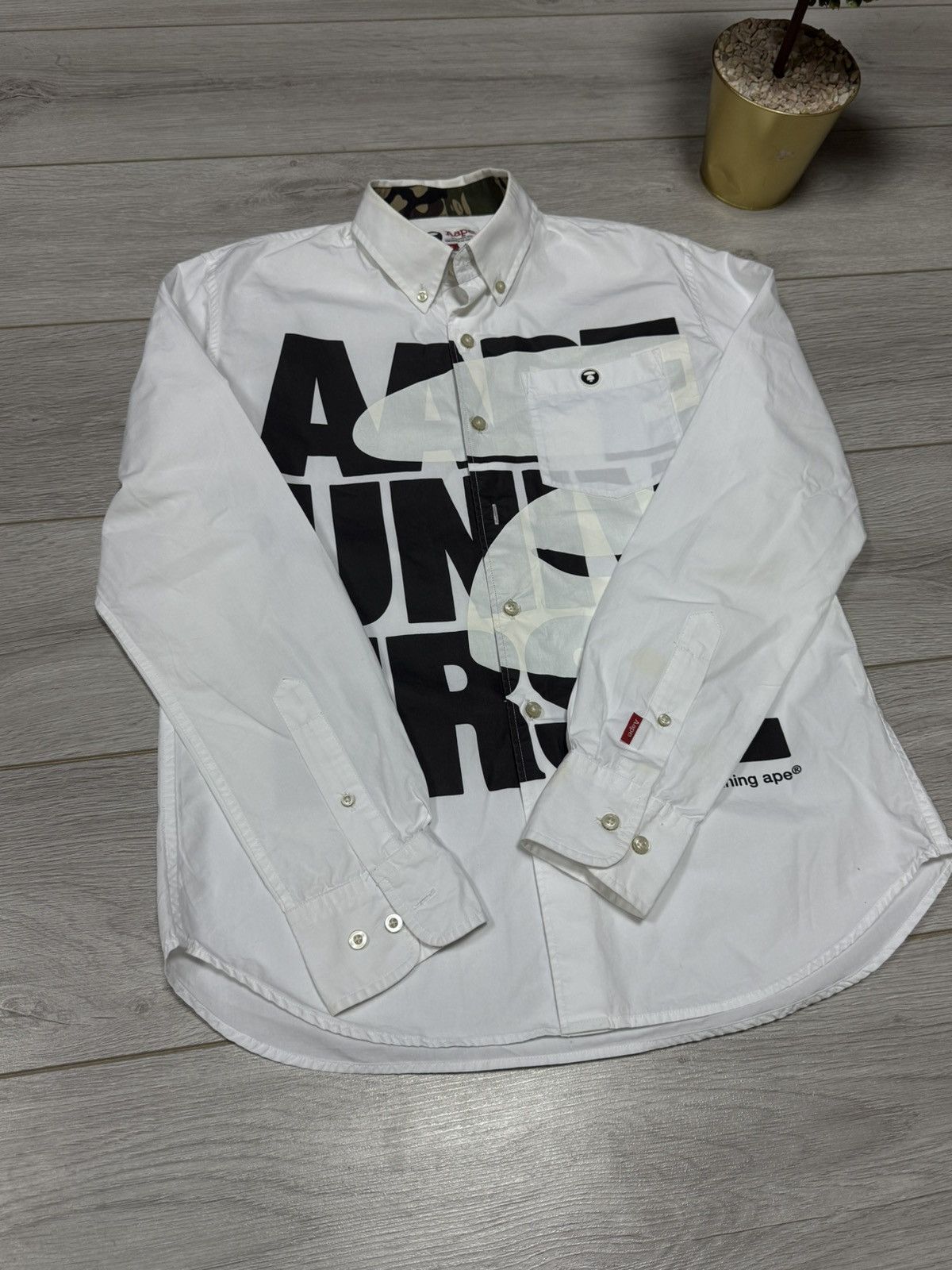 Aape Aape by Bape white and camo button up universe Size US L / EU 52-54 / 3 - 8 Thumbnail