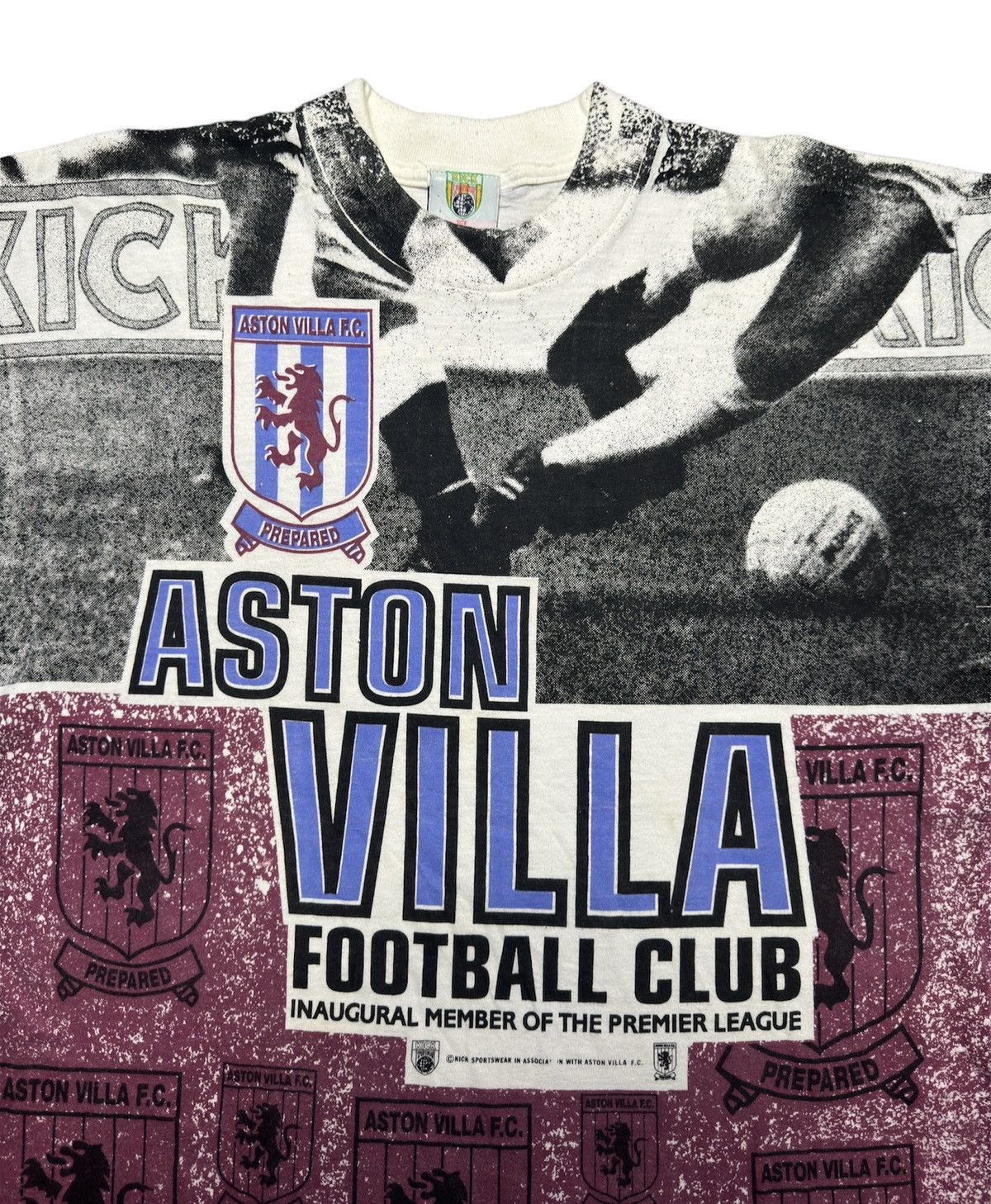 Vintage Vintage 90s Aston Villa Soccer Football T-shirt AOP Graphic Size US XL / EU 56 / 4 - 3 Thumbnail